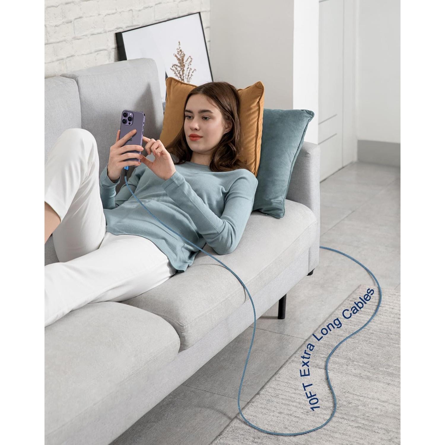 Cable de carga rápida 3m USB-C a Lightning Ocbuo - 2Pack