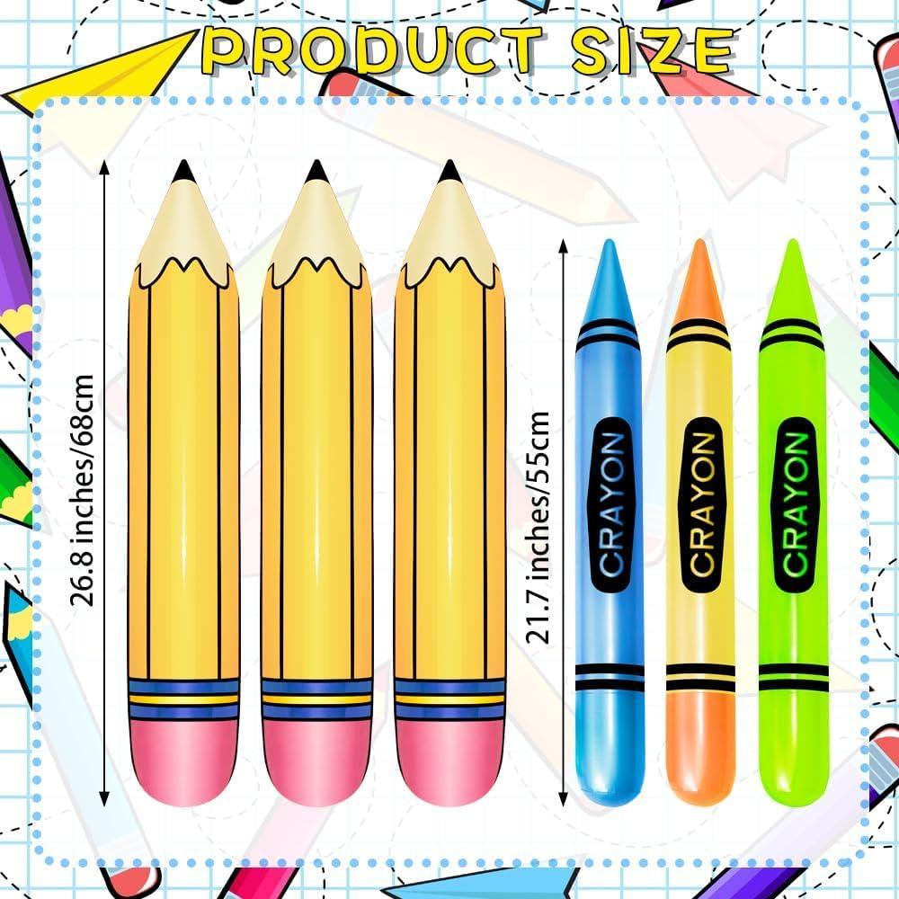 Juego de 6 Globos Inflables Lápiz y Crayón Denylo Pro