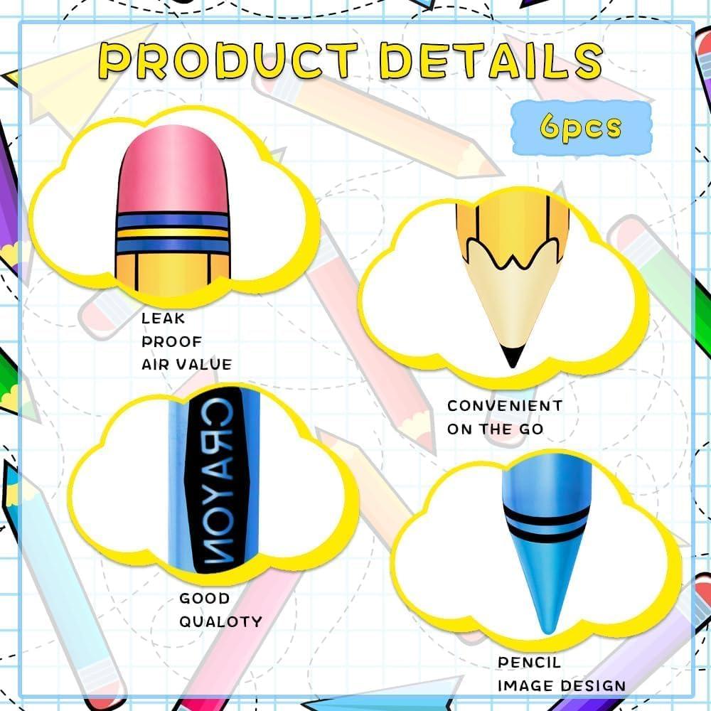 Juego de 6 Globos Inflables Lápiz y Crayón Denylo Pro