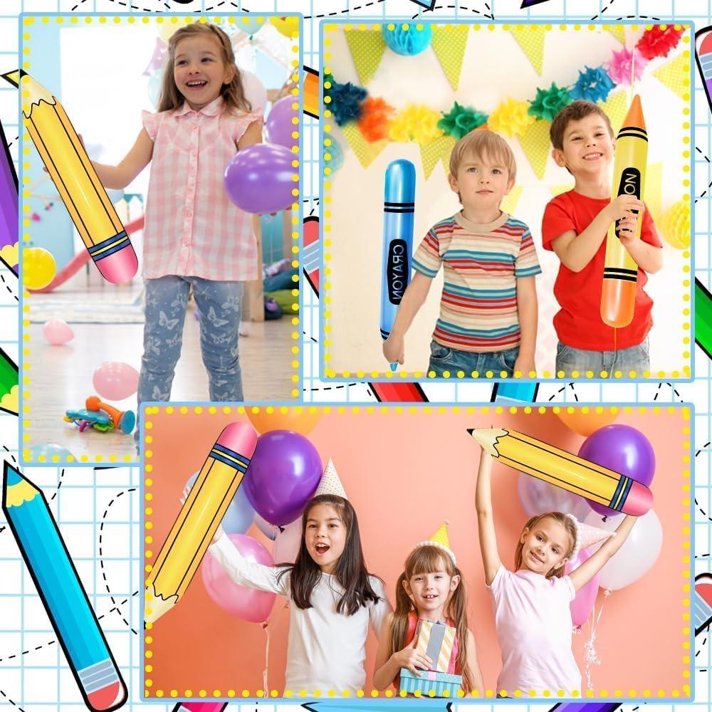 Juego de 6 Globos Inflables Lápiz y Crayón Denylo Pro