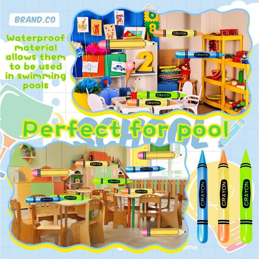 Juego de 6 Globos Inflables Lápiz y Crayón Denylo Pro