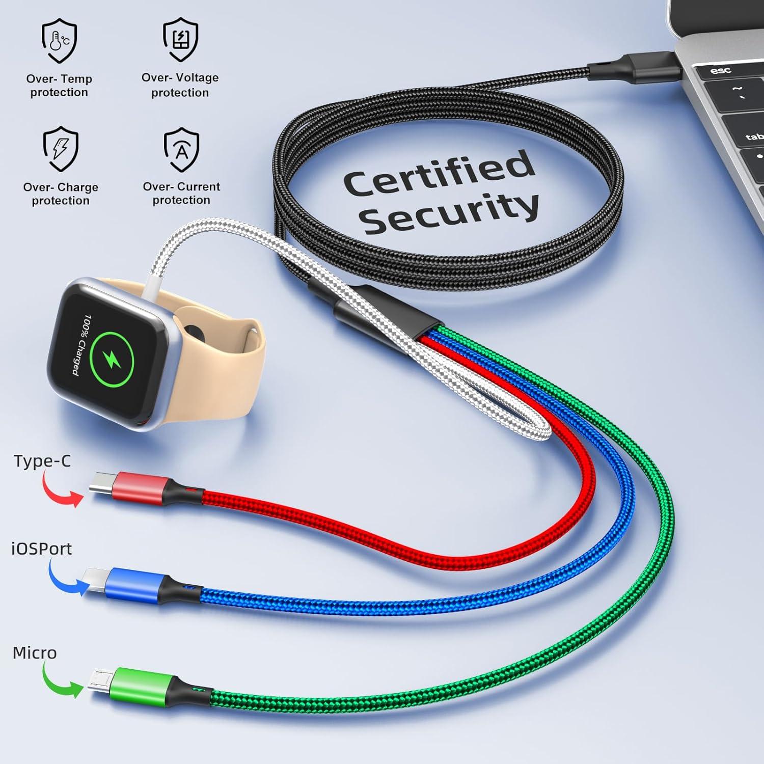 Cargador 4 en 1 Amasuki para iWatch y iPhone 1.22m