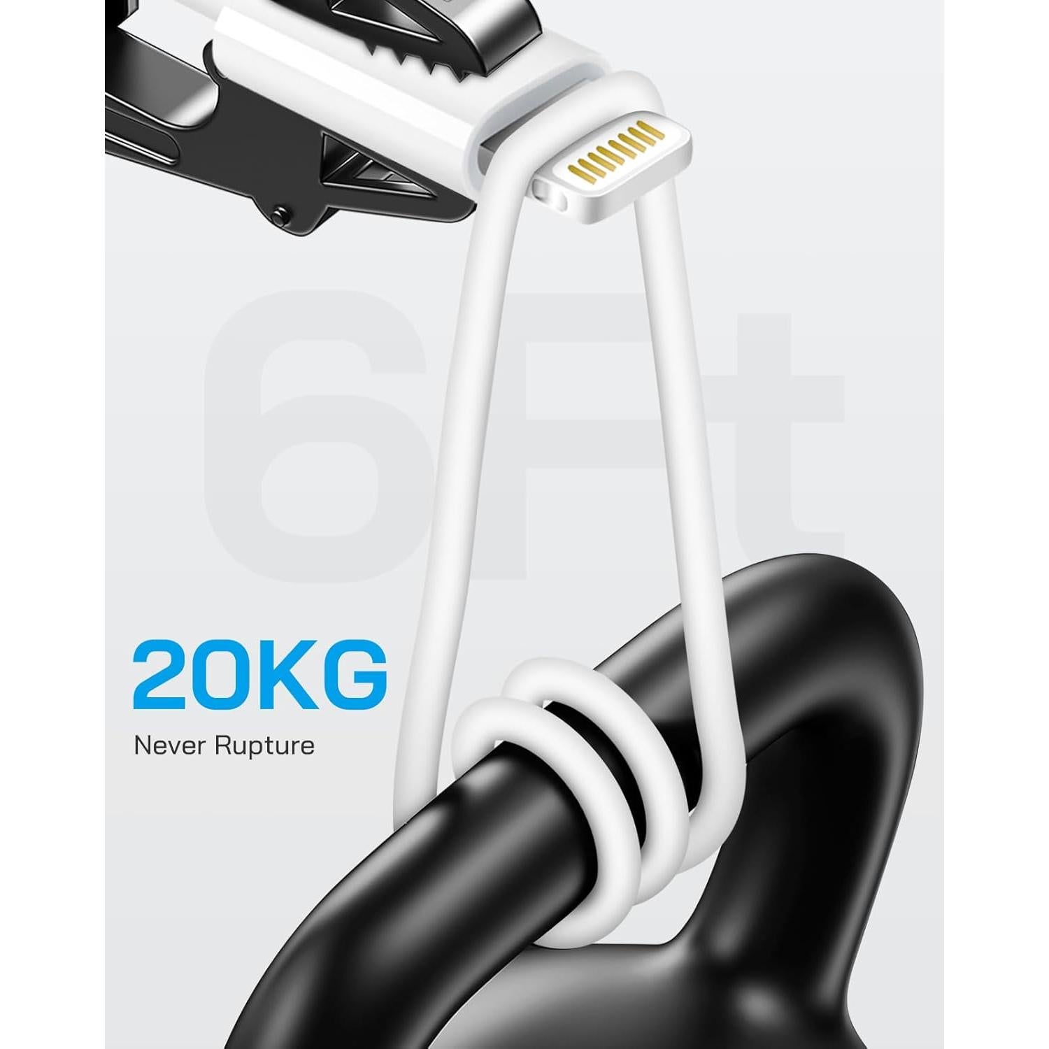 Cargador Lightning Juusmart 4-Pack 6 pies USB MFi para iPhone