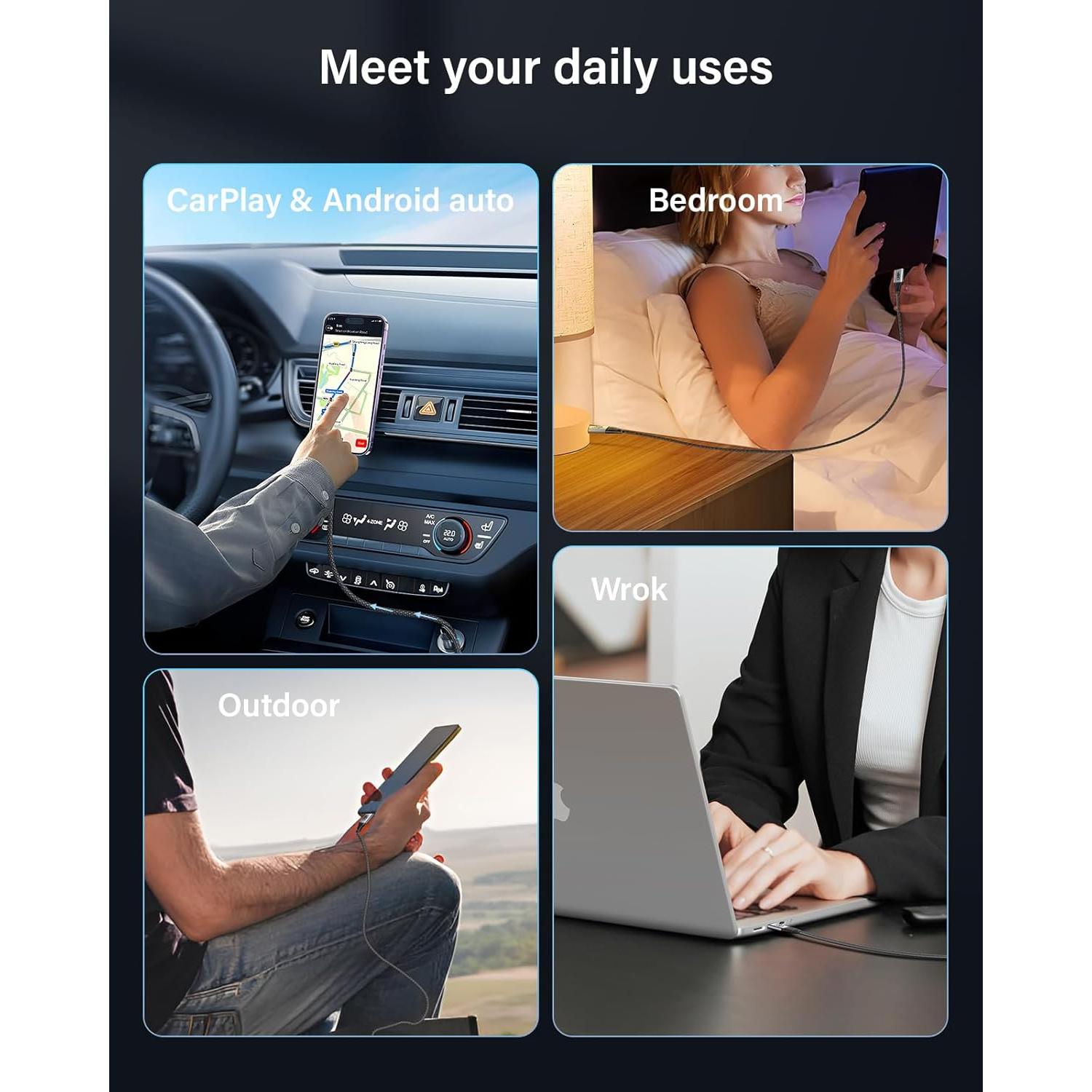 Cable USB C a USB C 240W Ocetea 1m 1m 2m Carga Rápida