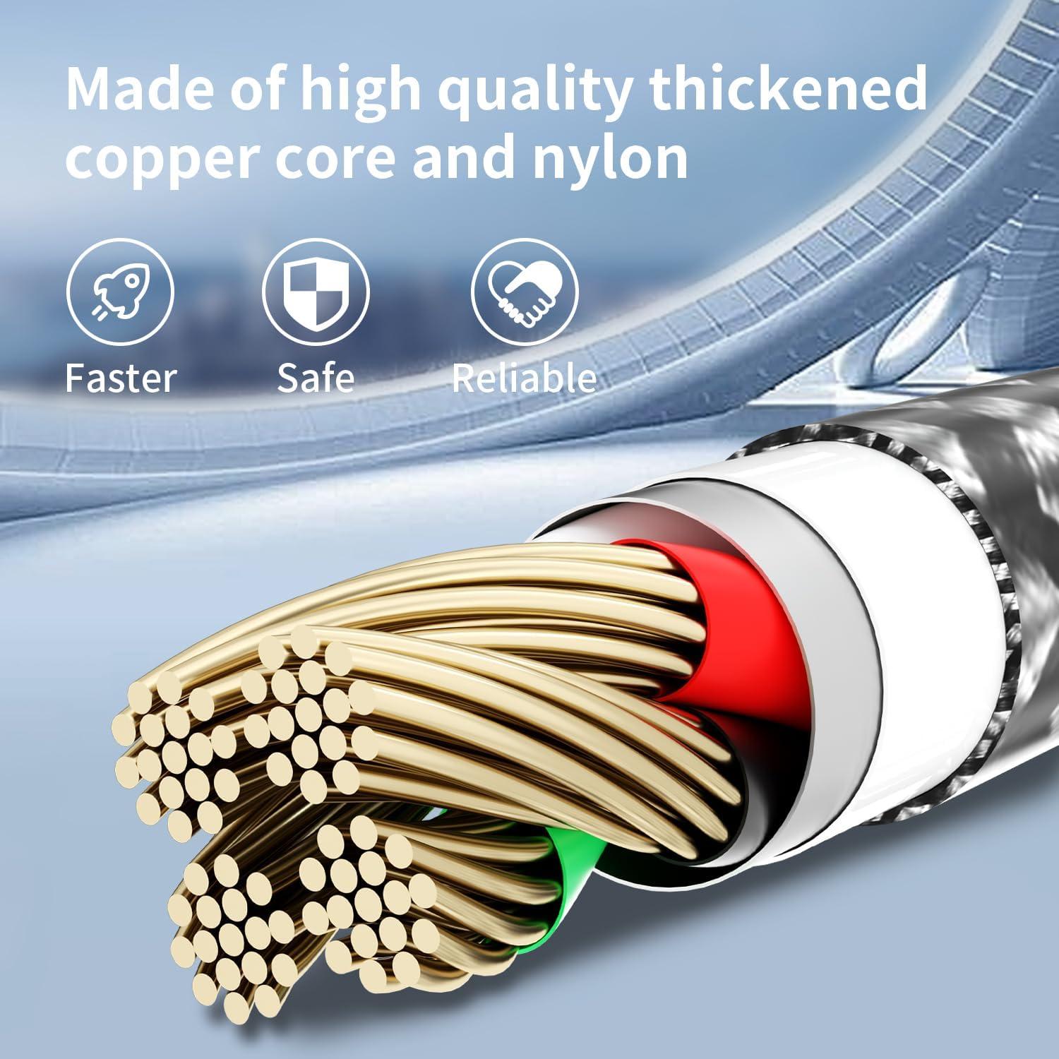 Cable de Carga Múltiple 3 en 1 Firsting 1.22m Negro y Gris