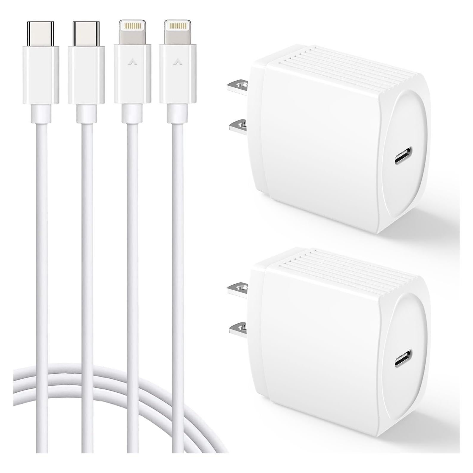 Cargador Rápido USB C 20W Mitesbony + 2 Cables 10FT