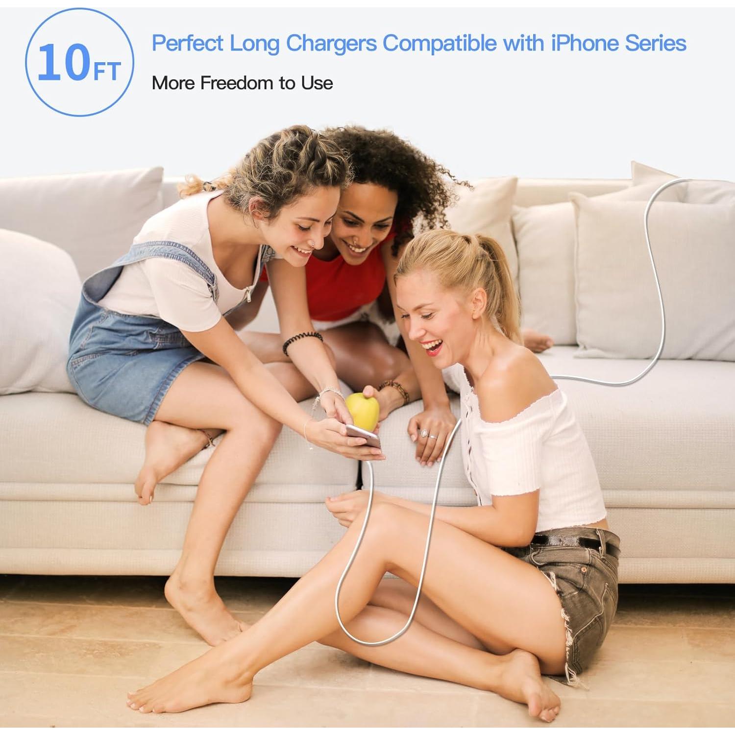 Cargador Rápido USB C 20W Mitesbony + 2 Cables 10FT