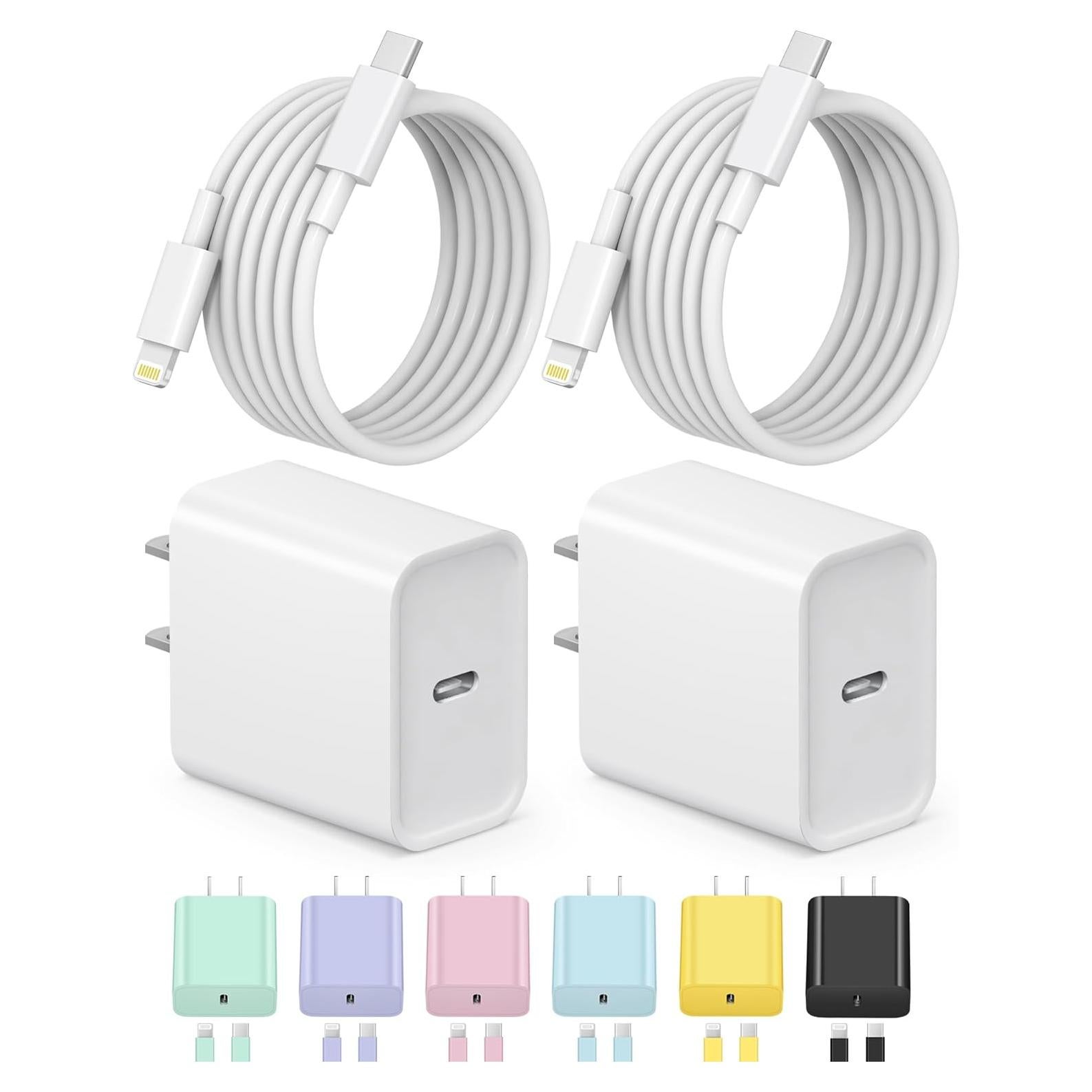 Cargador Rápido USB-C 20W con Cable 6FT para iPhone y iPad