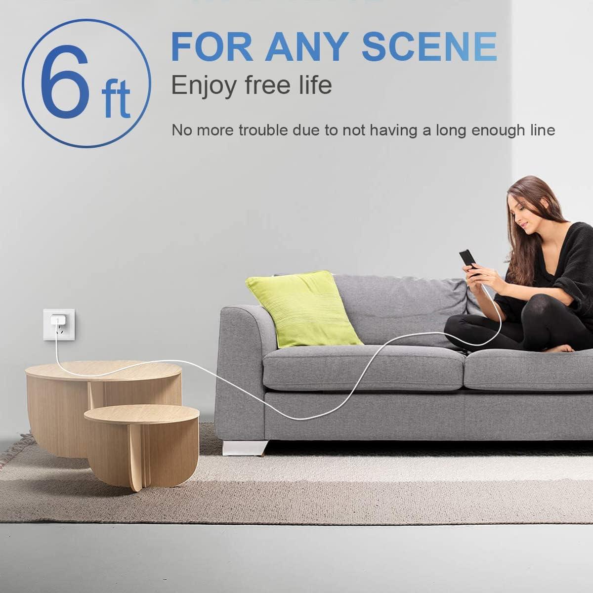 Cargador Rápido USB-C 20W con Cable 6FT para iPhone y iPad