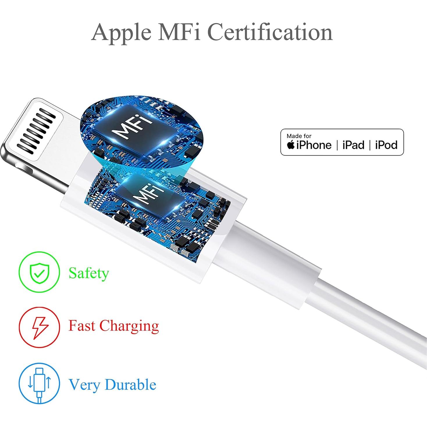 Cable de Carga USB a Lightning AICHUA 3ft MFi Certificado