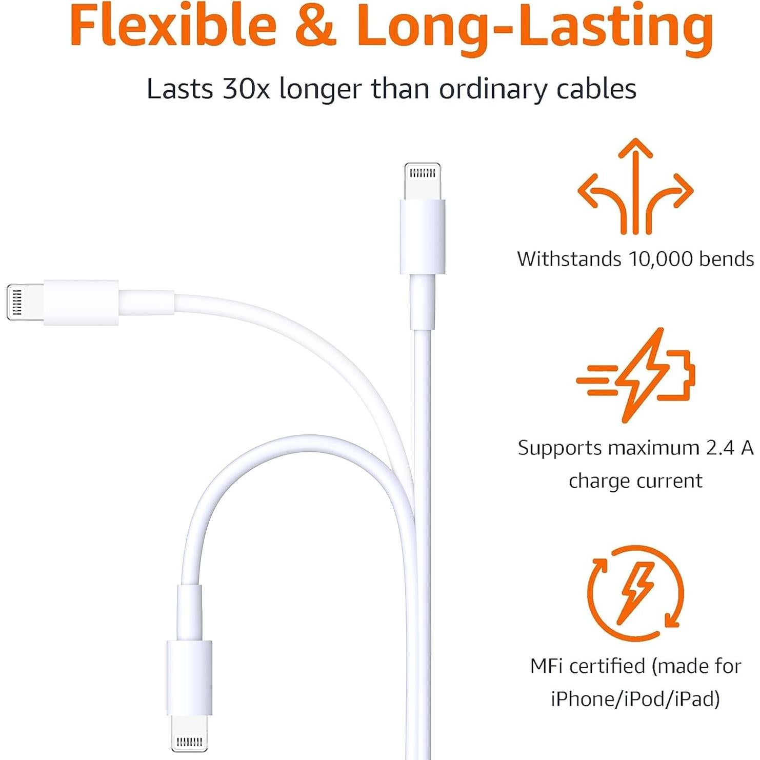 Cable de Carga USB a Lightning AICHUA 3ft MFi Certificado