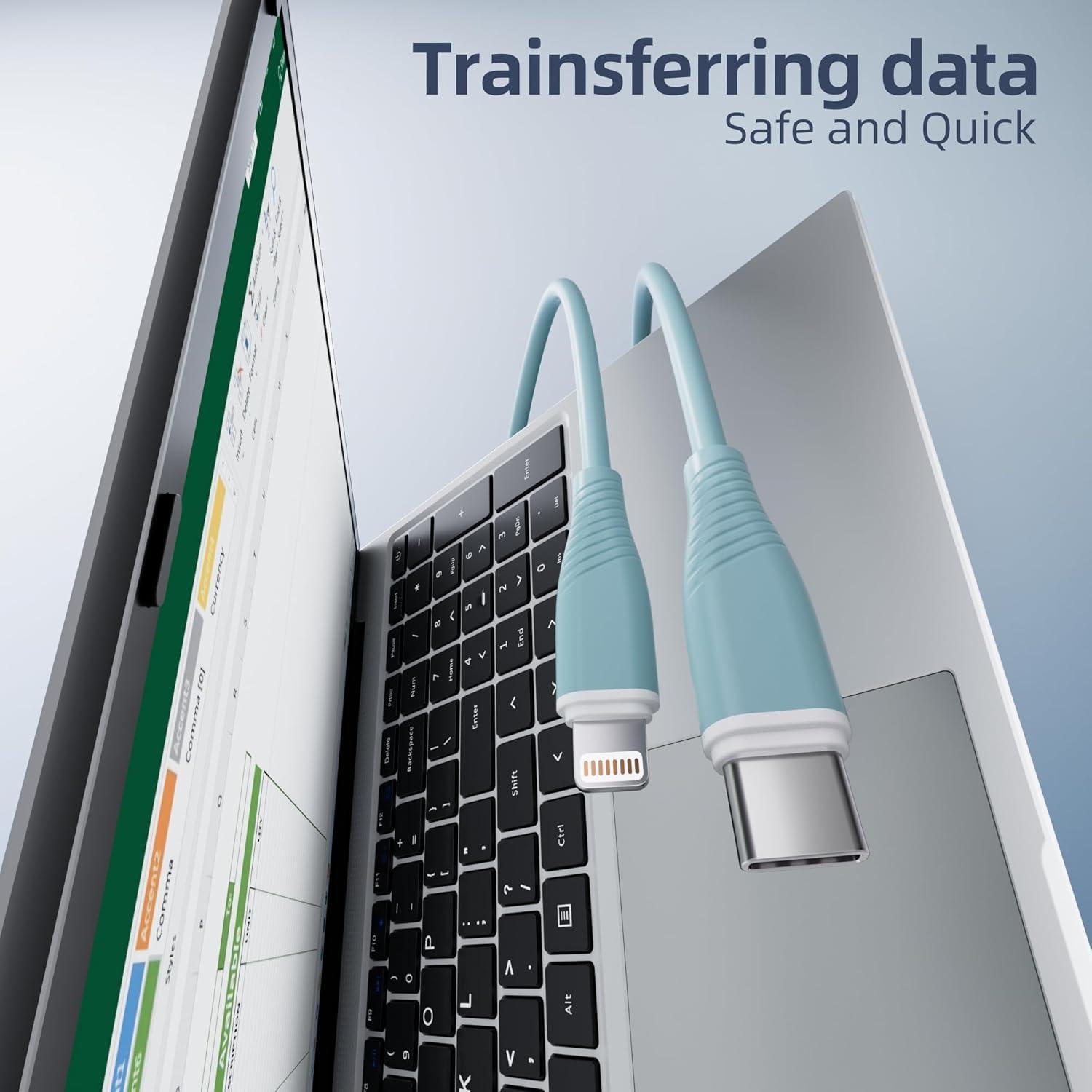 Paquete de 3 Cables USB C a Lightning MenoSupp 1.83m Carga Rápida