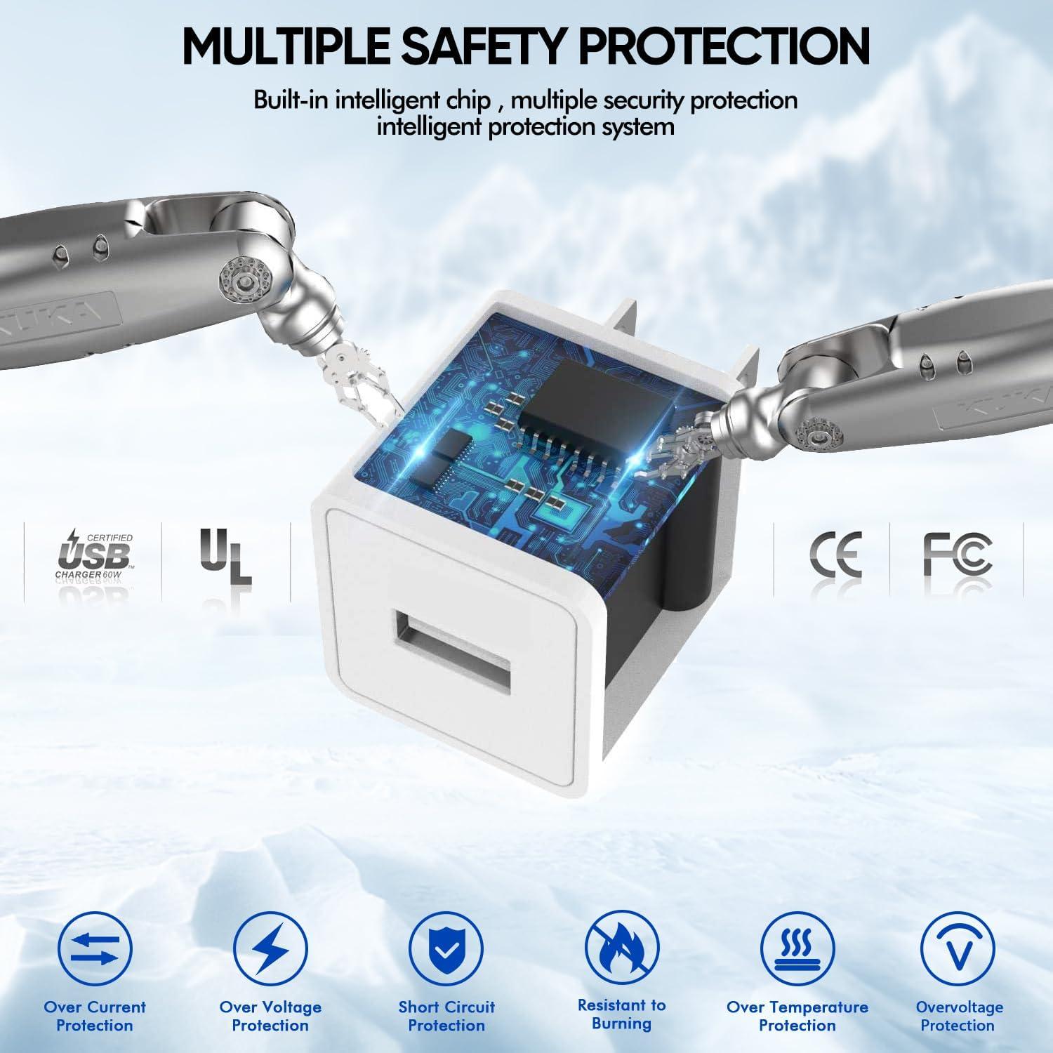 Cargador Rápido MFi Apple 2 Paquete con Cable Lightning 6FT