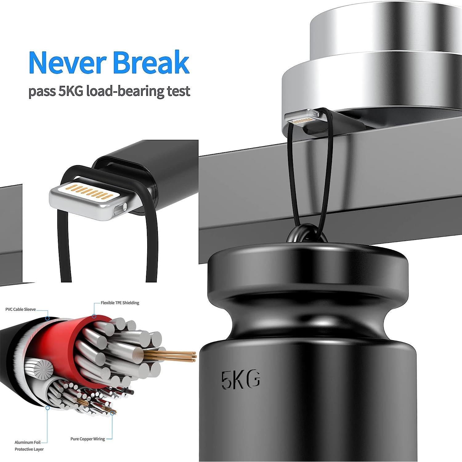 Cable USB A a Lightning Abysssea 1m para iPhone y iPad