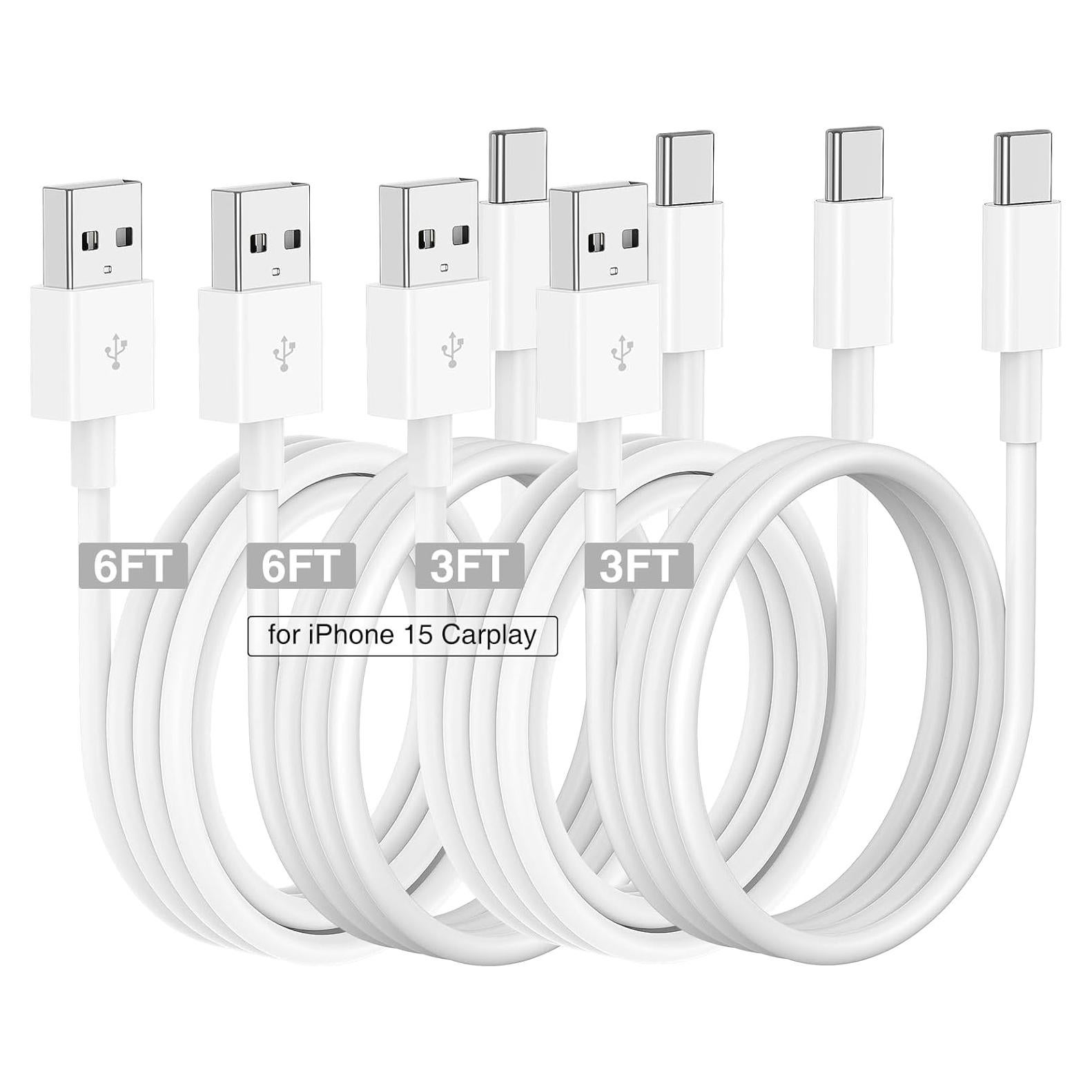 Cable Carplay USB A a USB C Cabepow 0.91/1.83m Carga Rápida