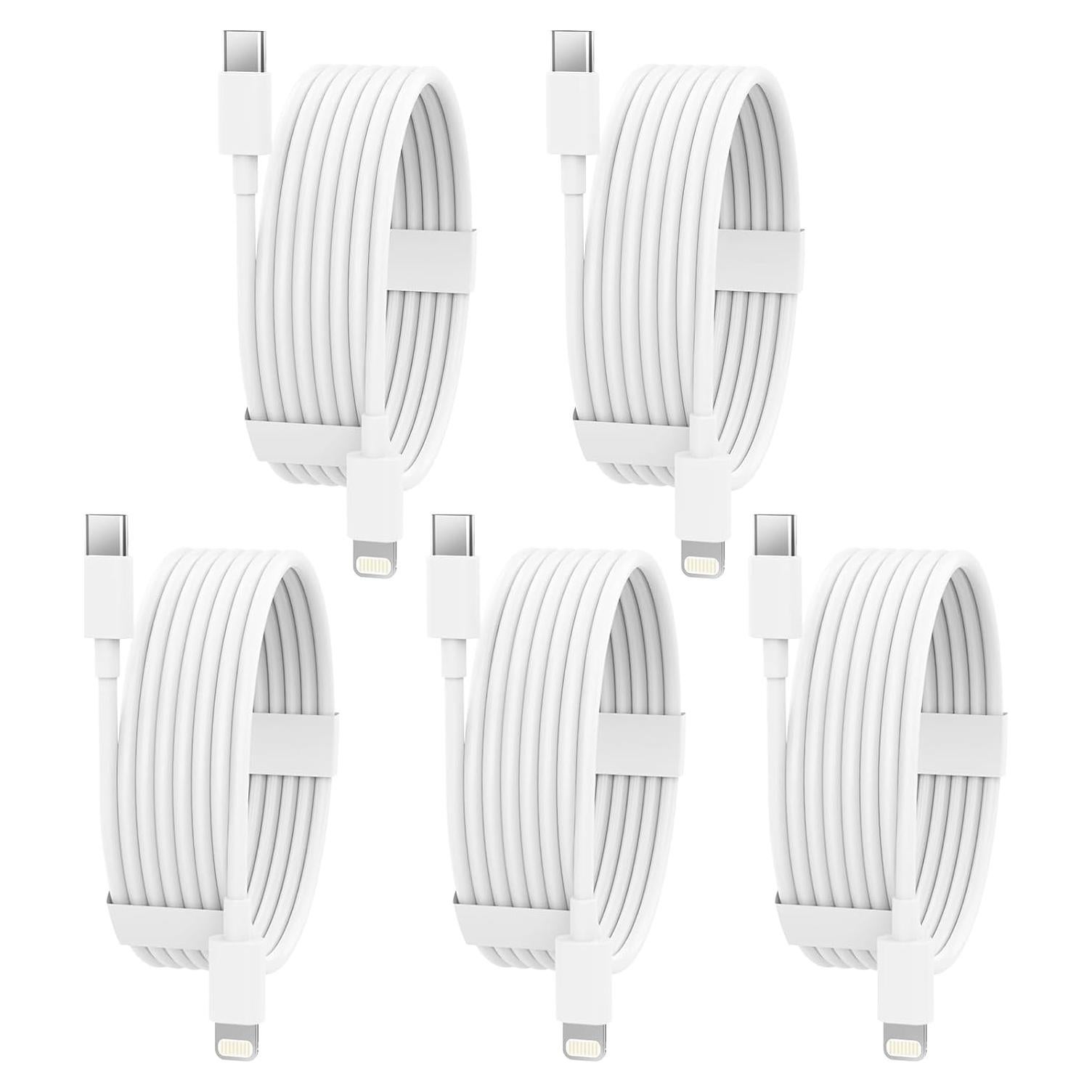 Cable USB C a Lightning 5 Pack 1.83m iGENJUN Carga Rápida MFi
