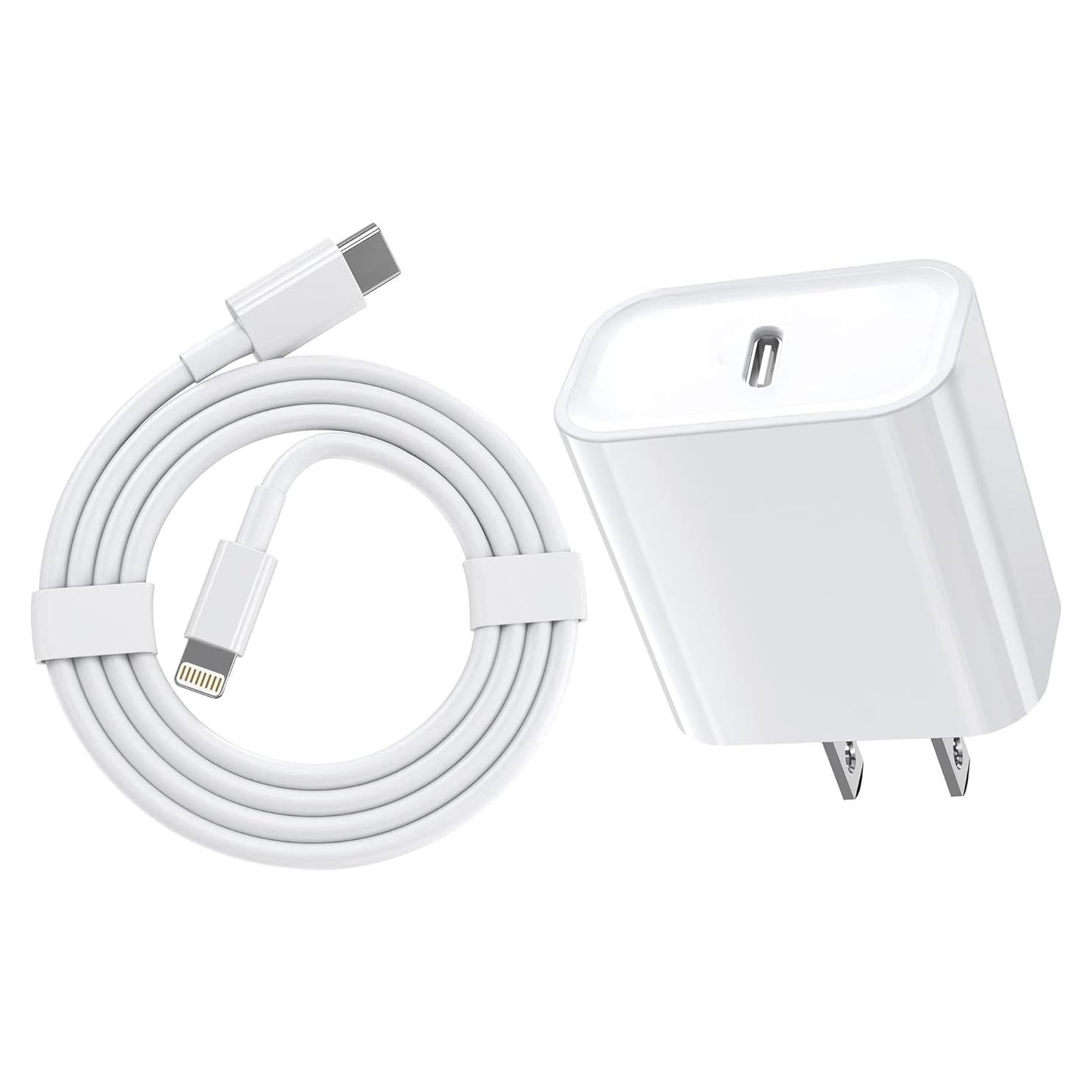 Cargador Rápido 20W MFi Apple con Cable Lightning 1m Blanco