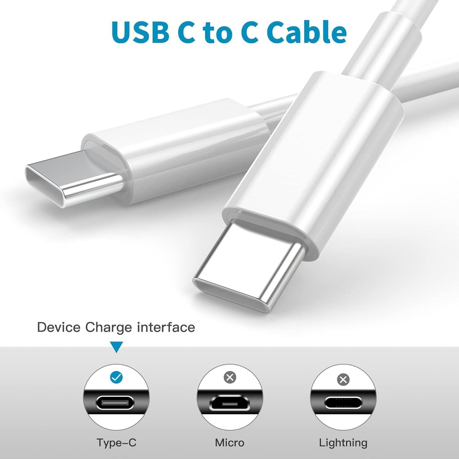 Cable USB-C a USB-C YBMTIGICS 6FT 60W Carga Rápida 2 Piezas