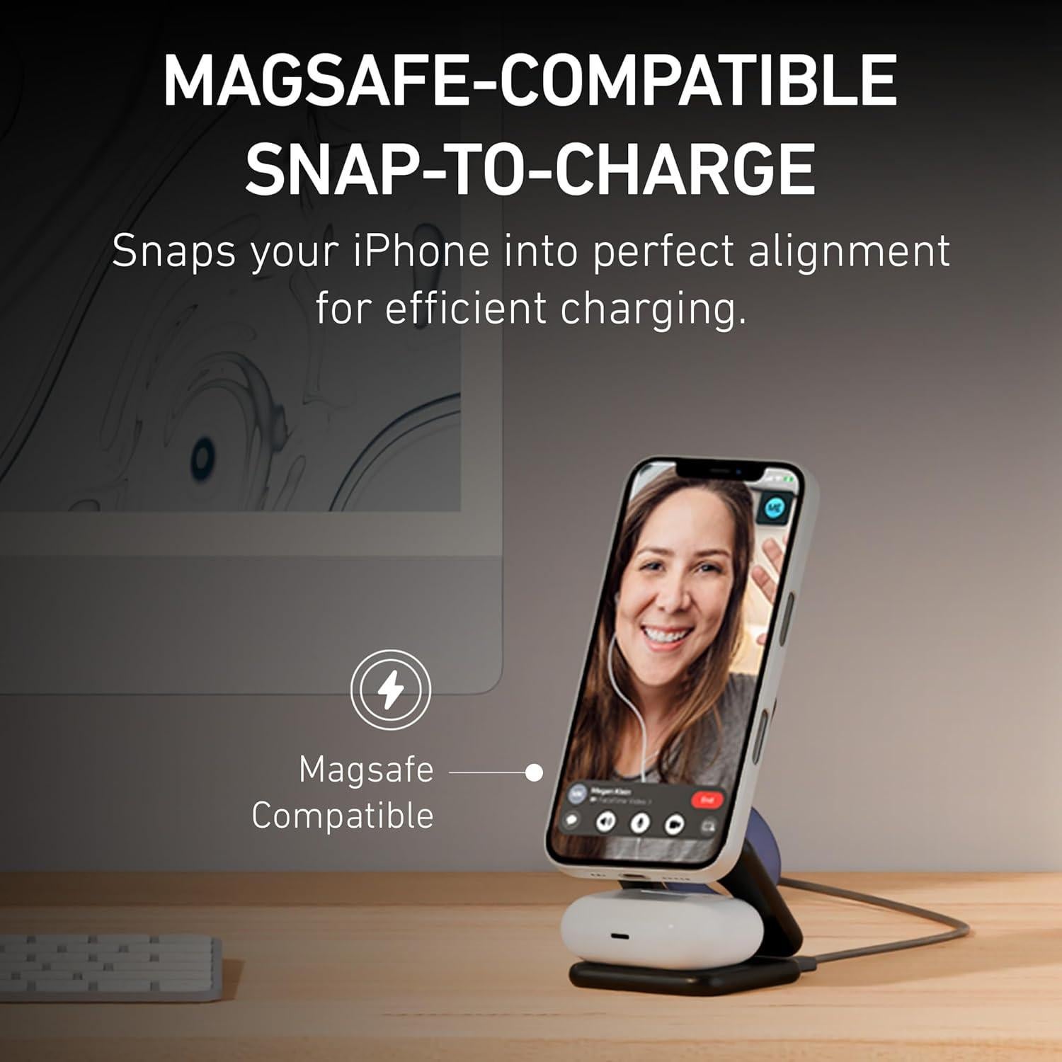 Cargador Inalámbrico 3-en-1 Peel Qi2 para iPhone, Apple Watch y AirPods