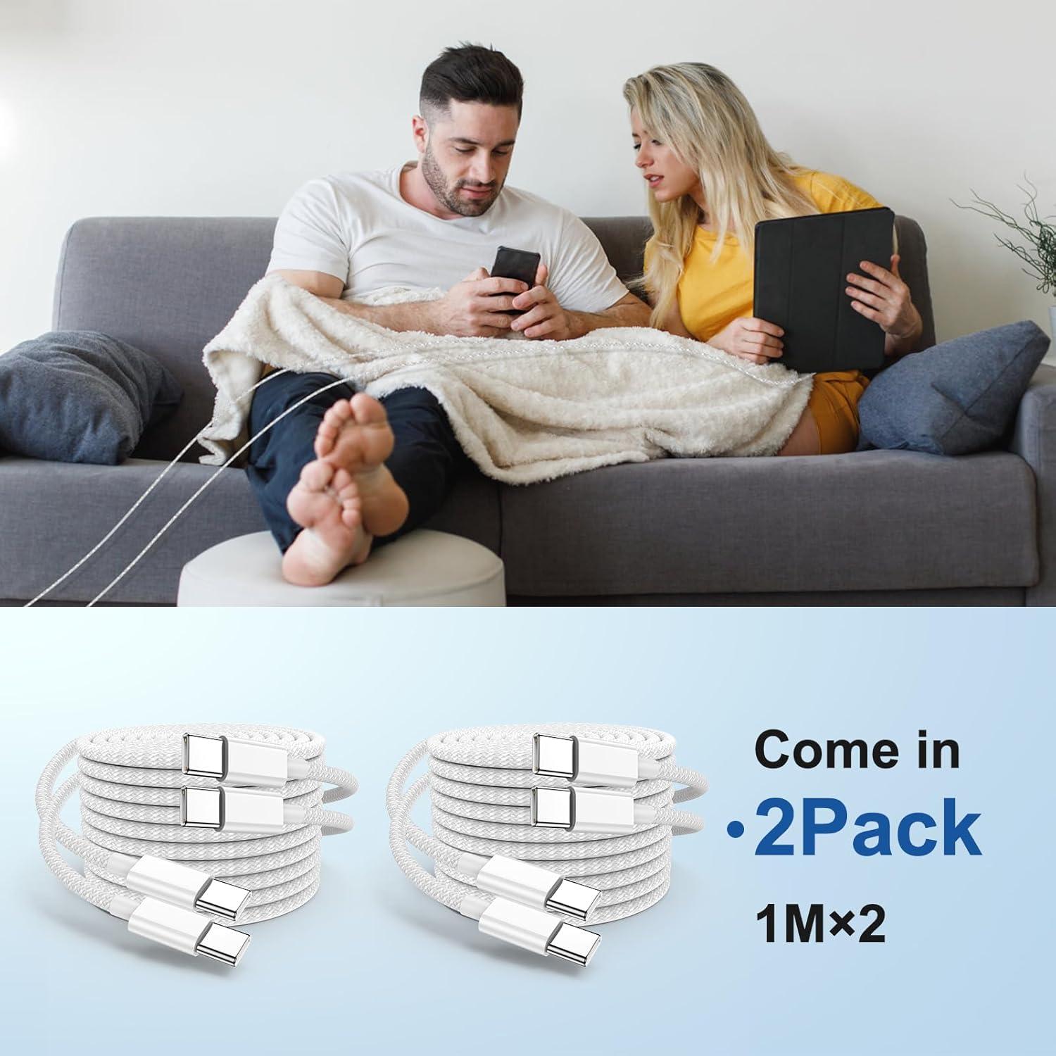 Cable USB C a C 10 pies 60W Yievis para iPhone y MacBook