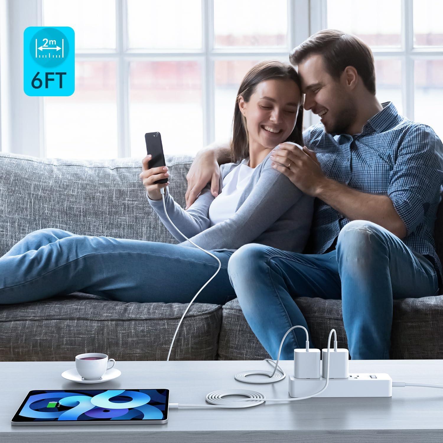 Cargador Rápido USB C 20W para iPhone 16/15 y iPad - 3 Piezas