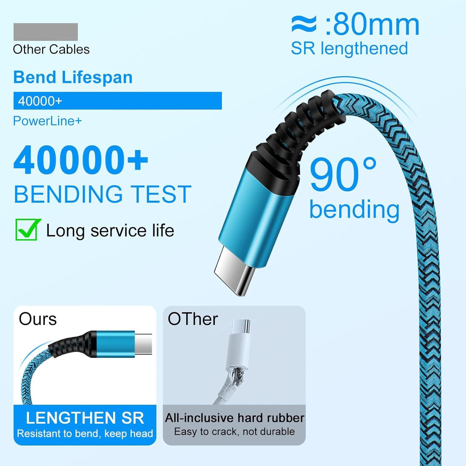 Cable de Carga Rápida USB C 10FT ABCPOW para iPhone 16