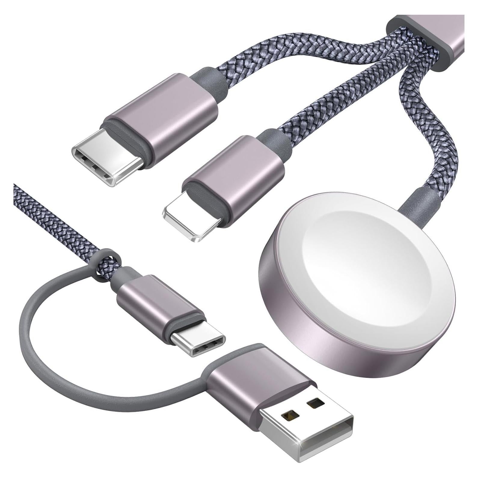 Cable USB C 3 en 2 Amasuki 1.22M Carga Rápida iPhone/iWatch