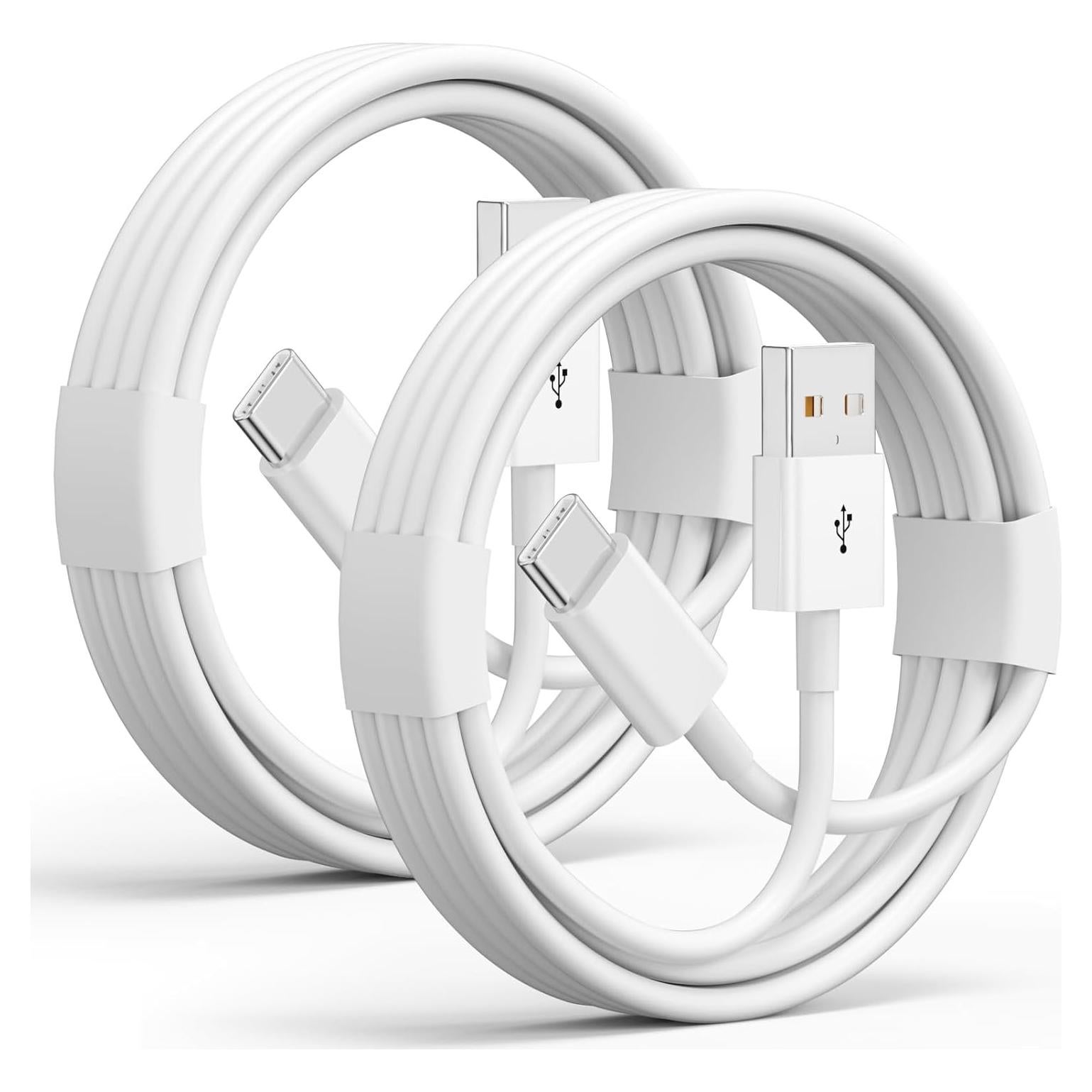 Cable Carplay USB A a USB C 2Pack 91cm Blanco - iPhone 15/16