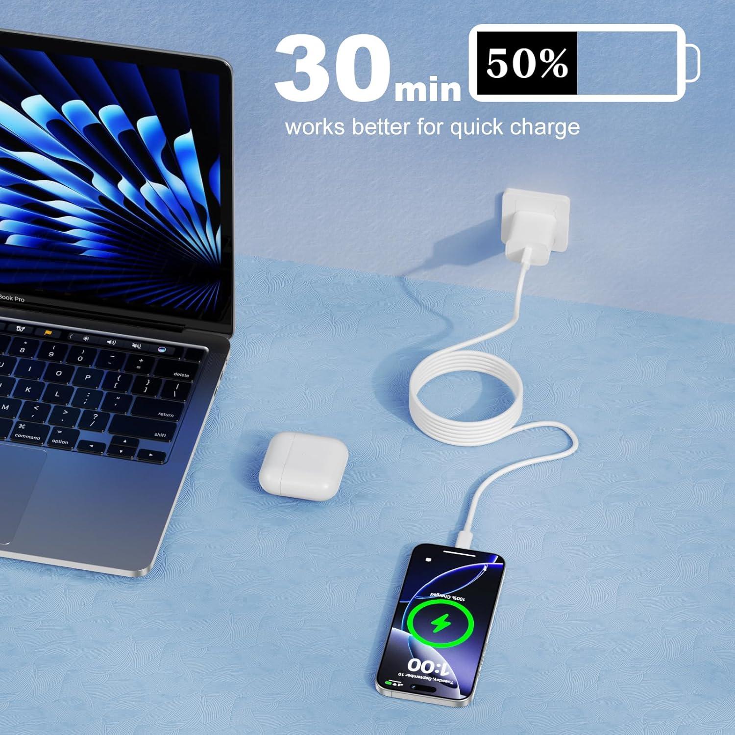 Cable Carplay USB A a USB C 2Pack 91cm Blanco - iPhone 15/16