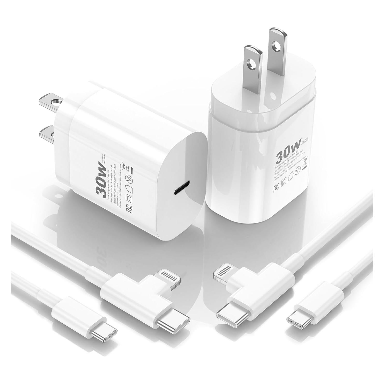 Cargador Rápido 30W HALIHALL con Cable 1.83m para iPhone y Galaxy