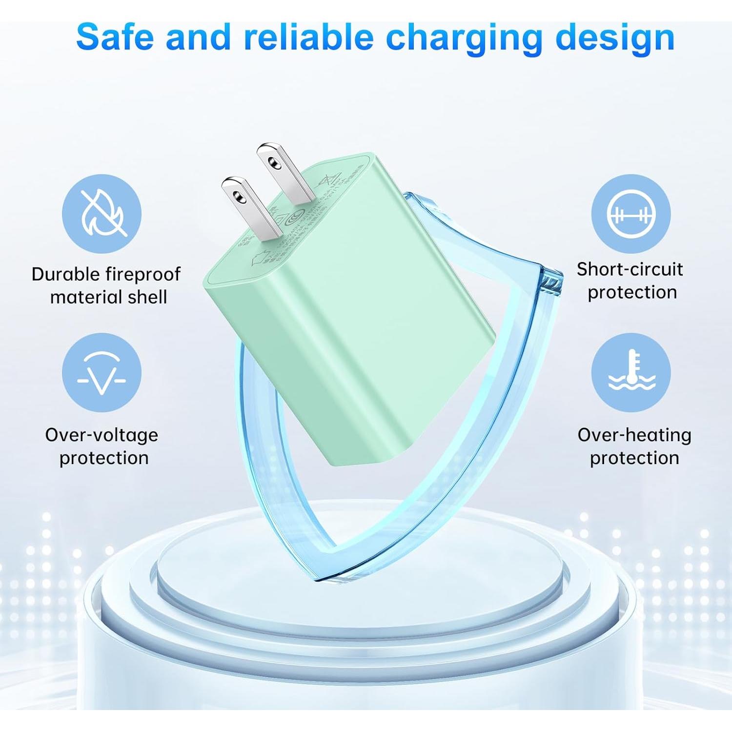 Cargador Rápido Dayaoncy 20W USB-C + 3 Cables 10FT Lightning