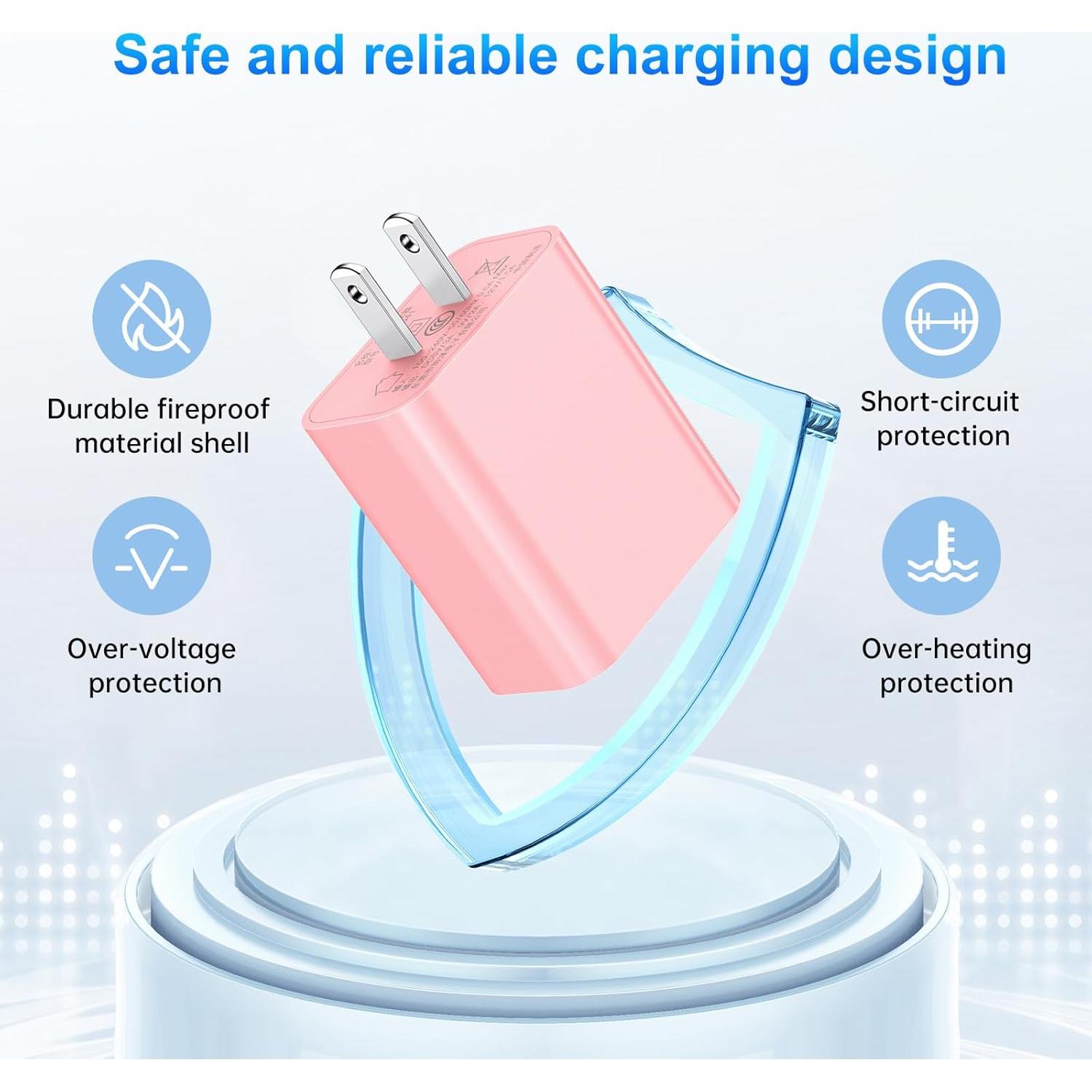 Cargador Rápido Dayaoncy 20W USB-C + 3 Cables 10FT Lightning