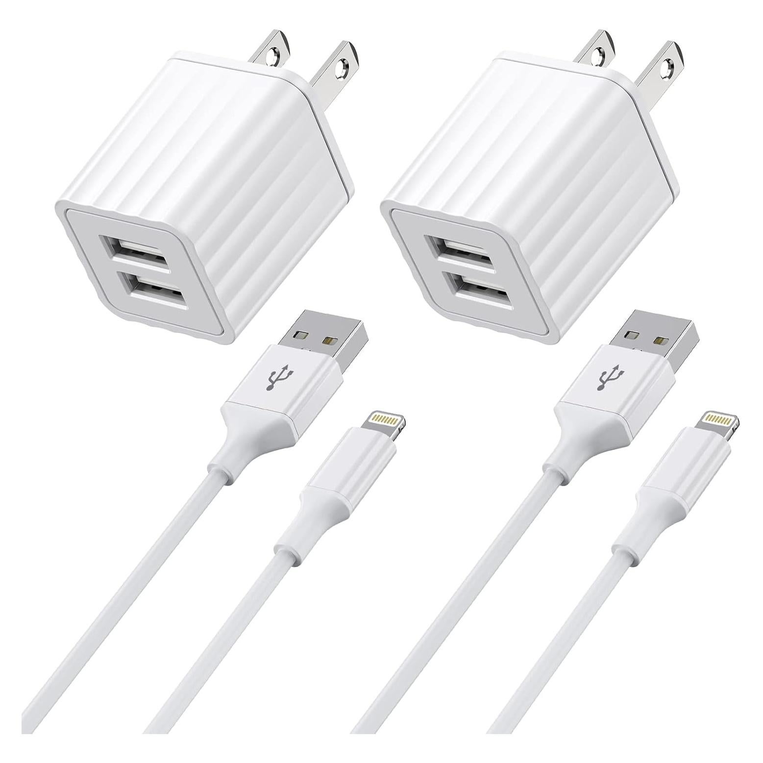 Cargador Rápido Doble Puerto USB MFi 6FT para iPhone