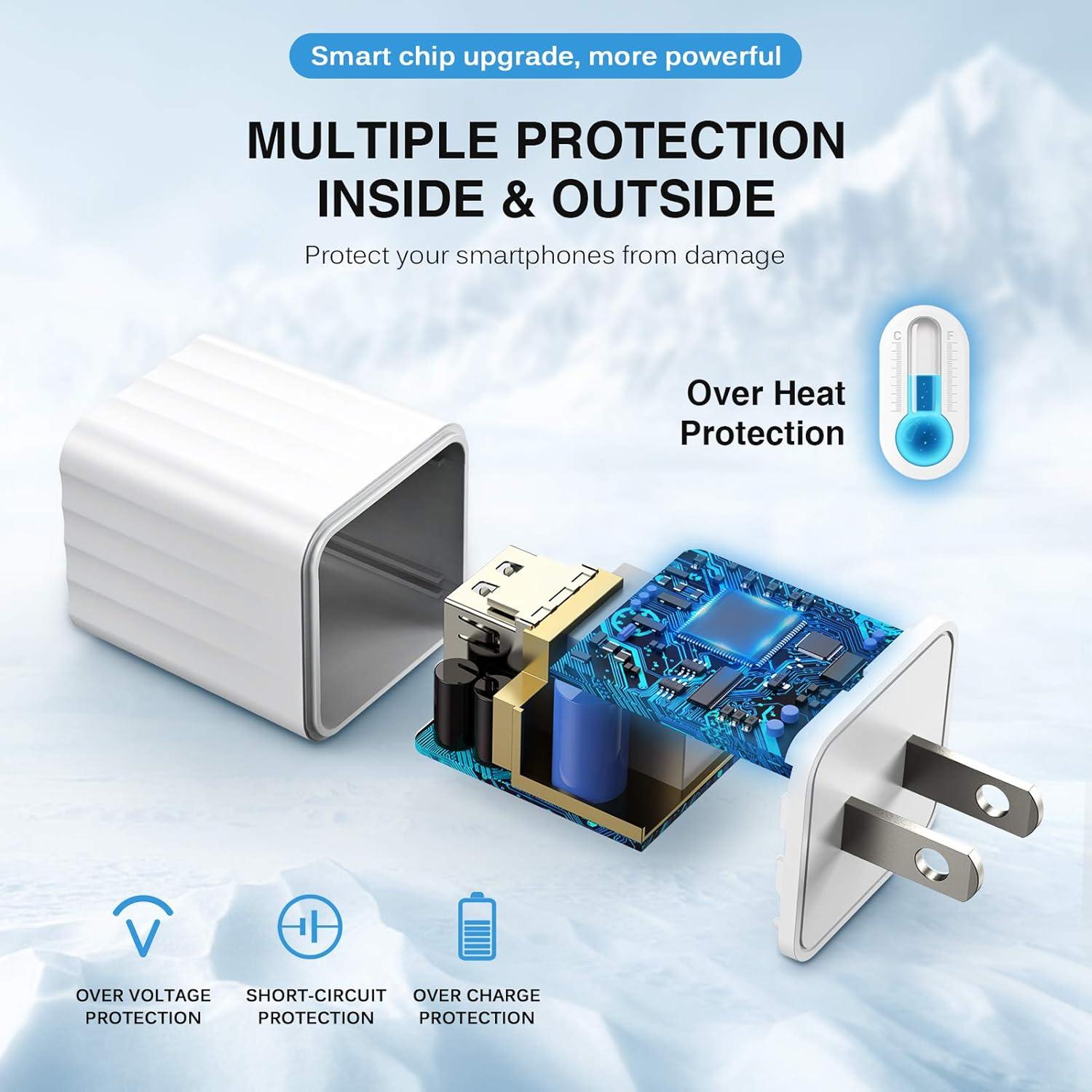 Cargador Rápido Doble Puerto USB MFi 6FT para iPhone