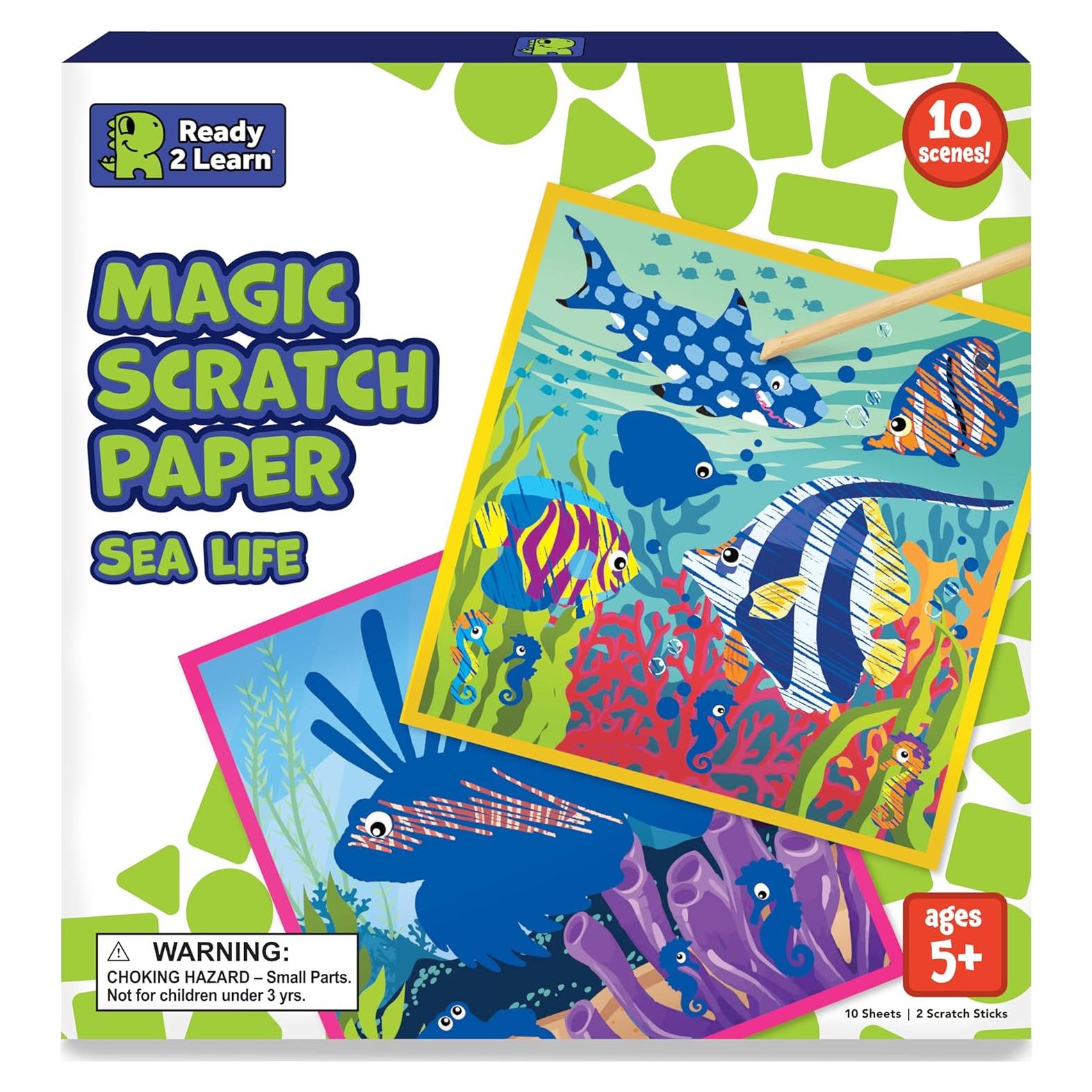 READY 2 LEARN Papel para Rascar Mágico - Vida Marina - 10 Escenas