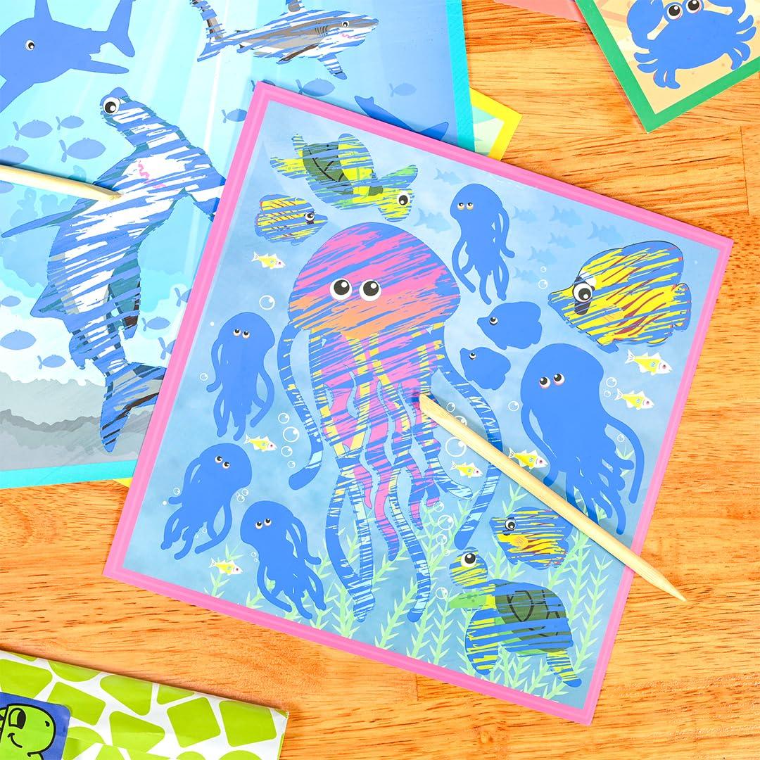 READY 2 LEARN Papel para Rascar Mágico - Vida Marina - 10 Escenas