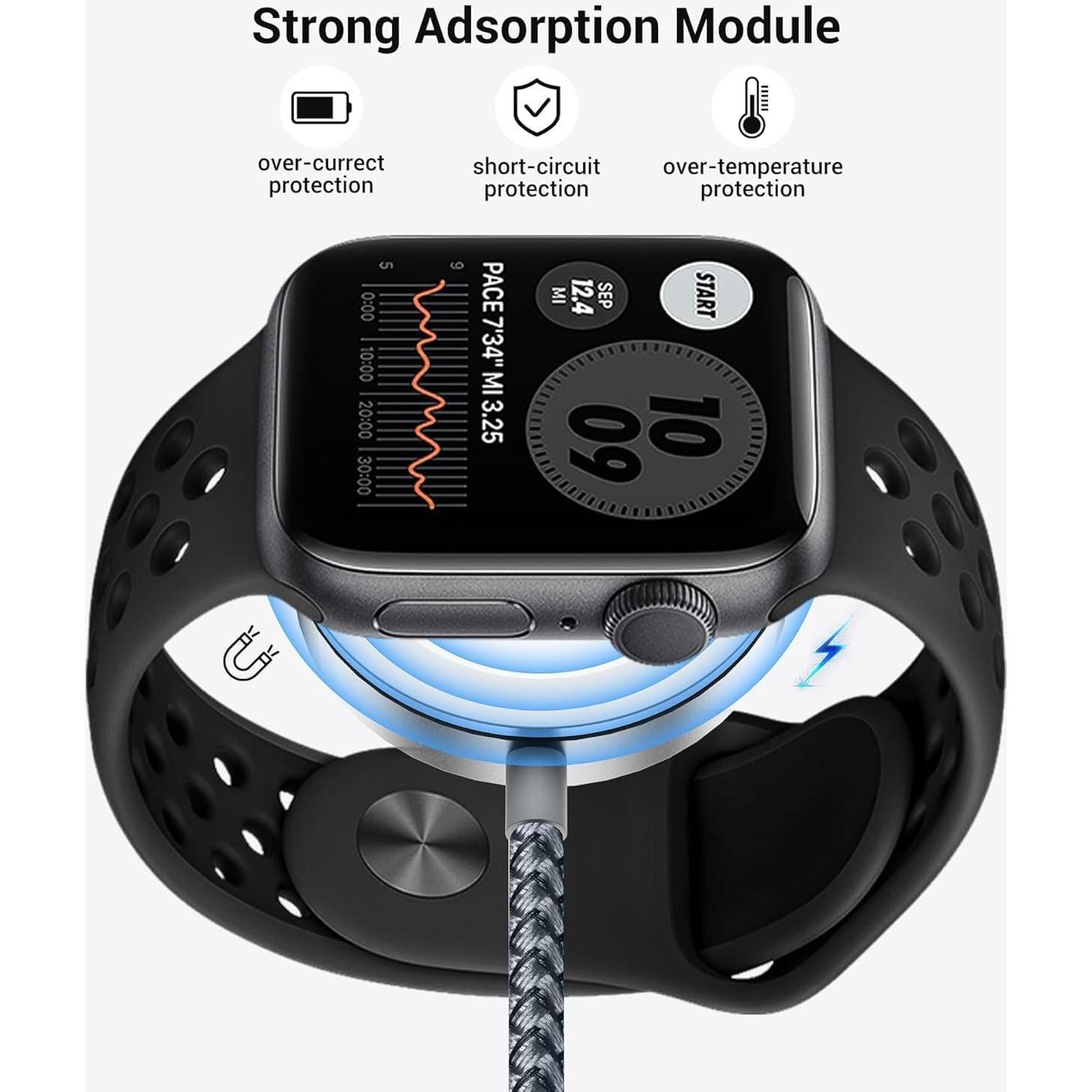 Cable USB-C 3 en 2 Temdan 4FT para iPhone 16 y Apple Watch