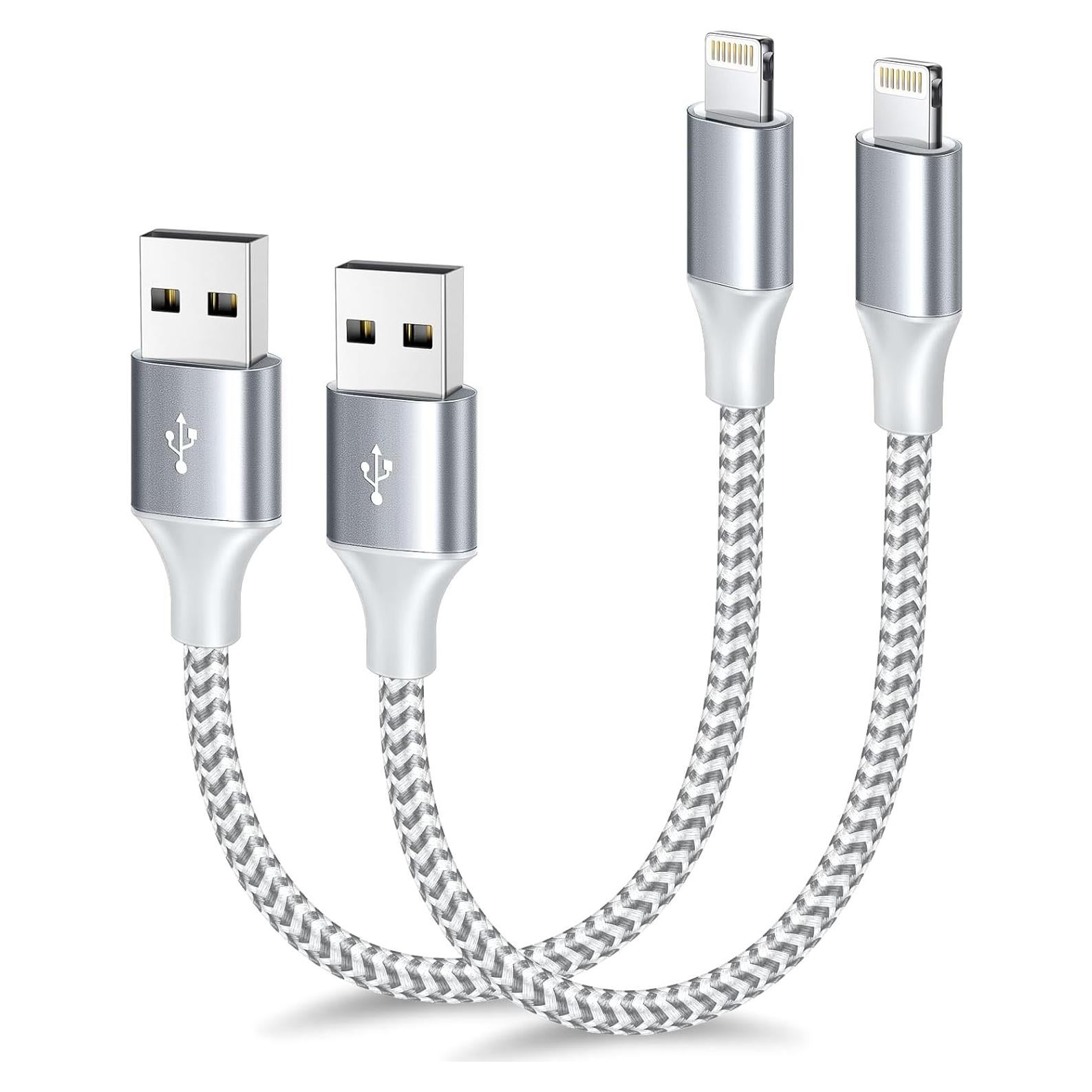 Cargador corto Fushok 30cm USB A a Lightning 2Pack