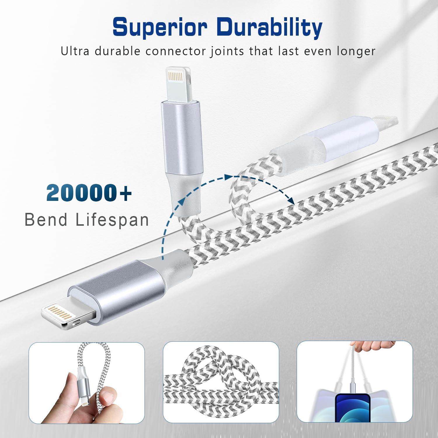 Cargador corto Fushok 30cm USB A a Lightning 2Pack