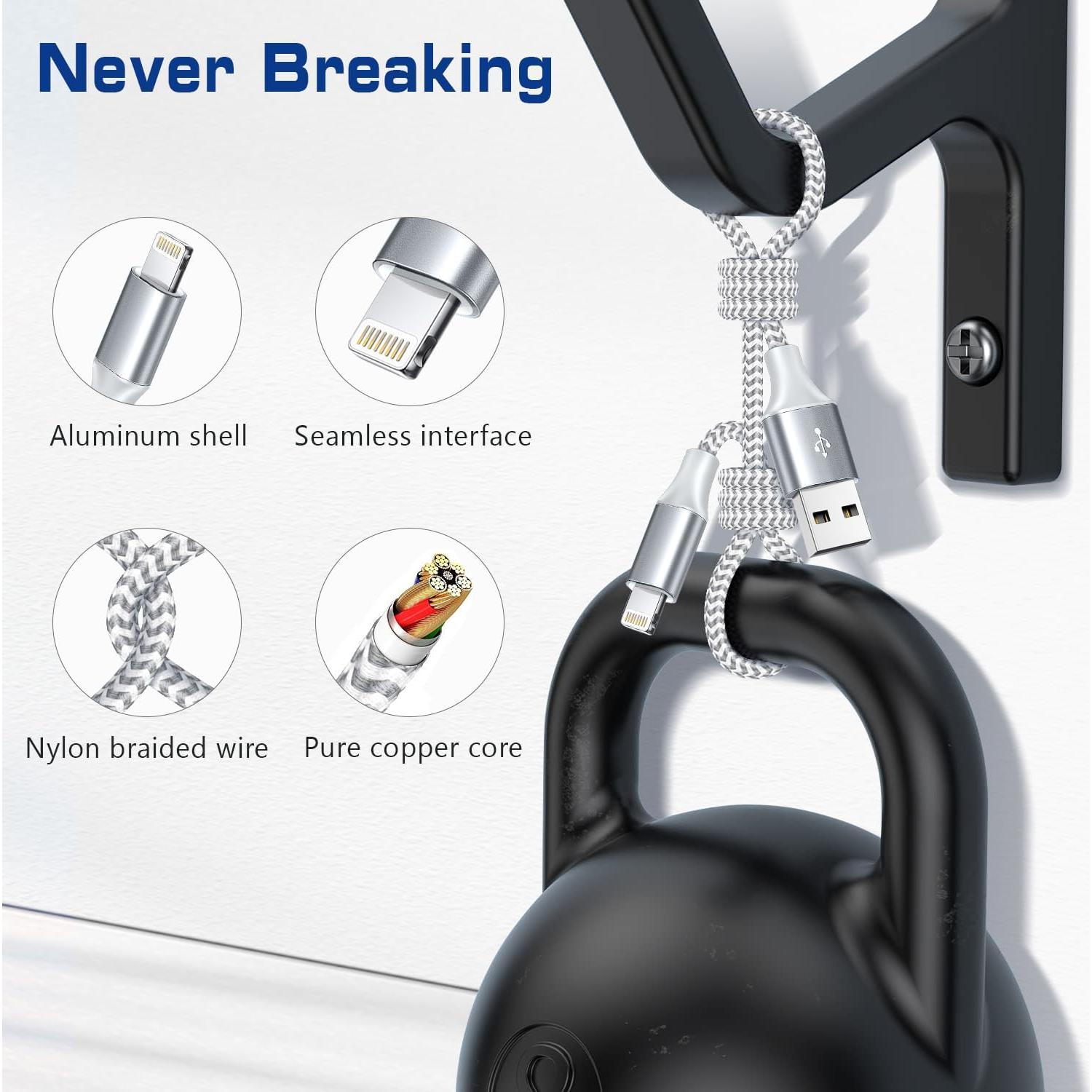 Cargador corto Fushok 30cm USB A a Lightning 2Pack