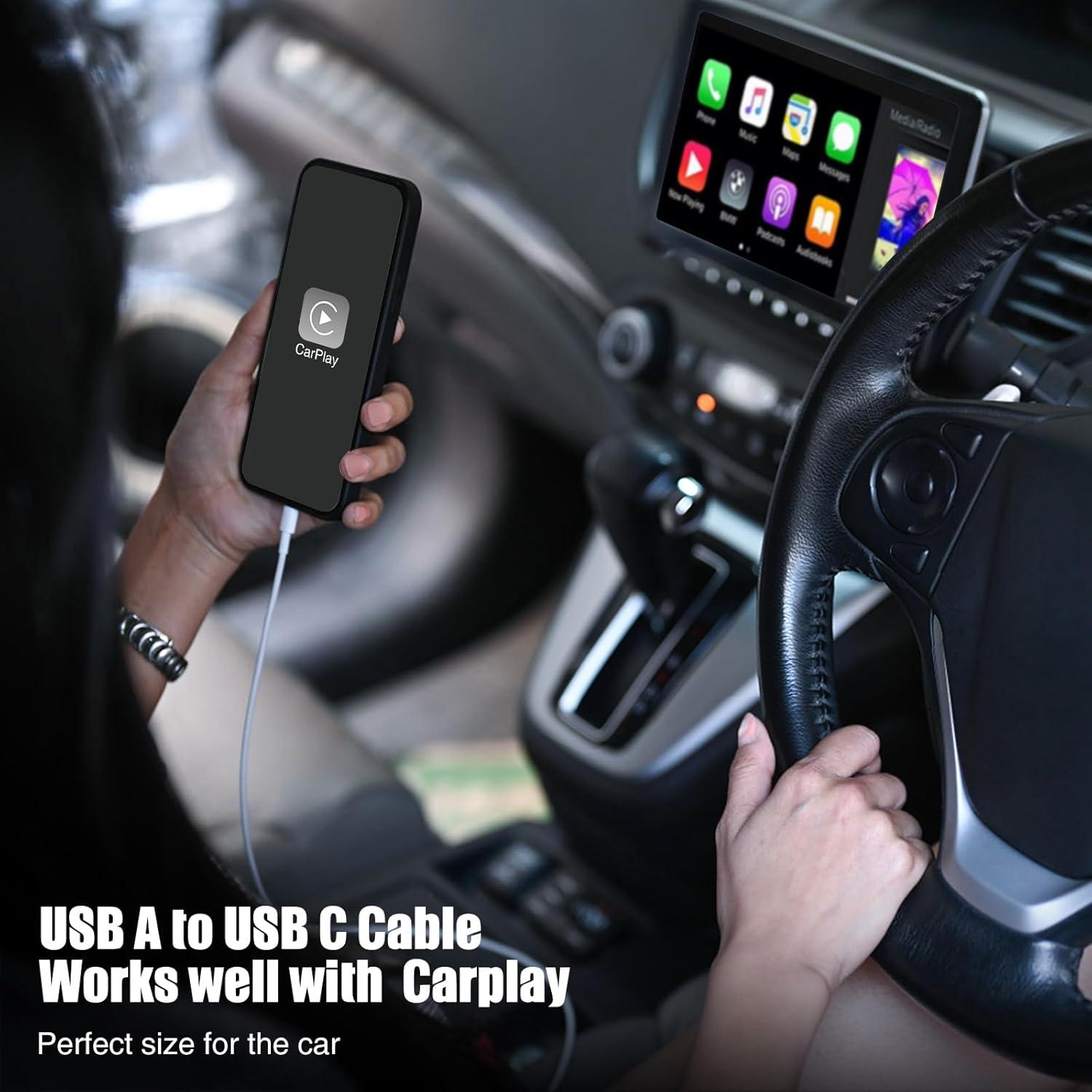 Cable Carplay USB A a USB C GOGAZE 3-Pack 1.0m y 1.8m