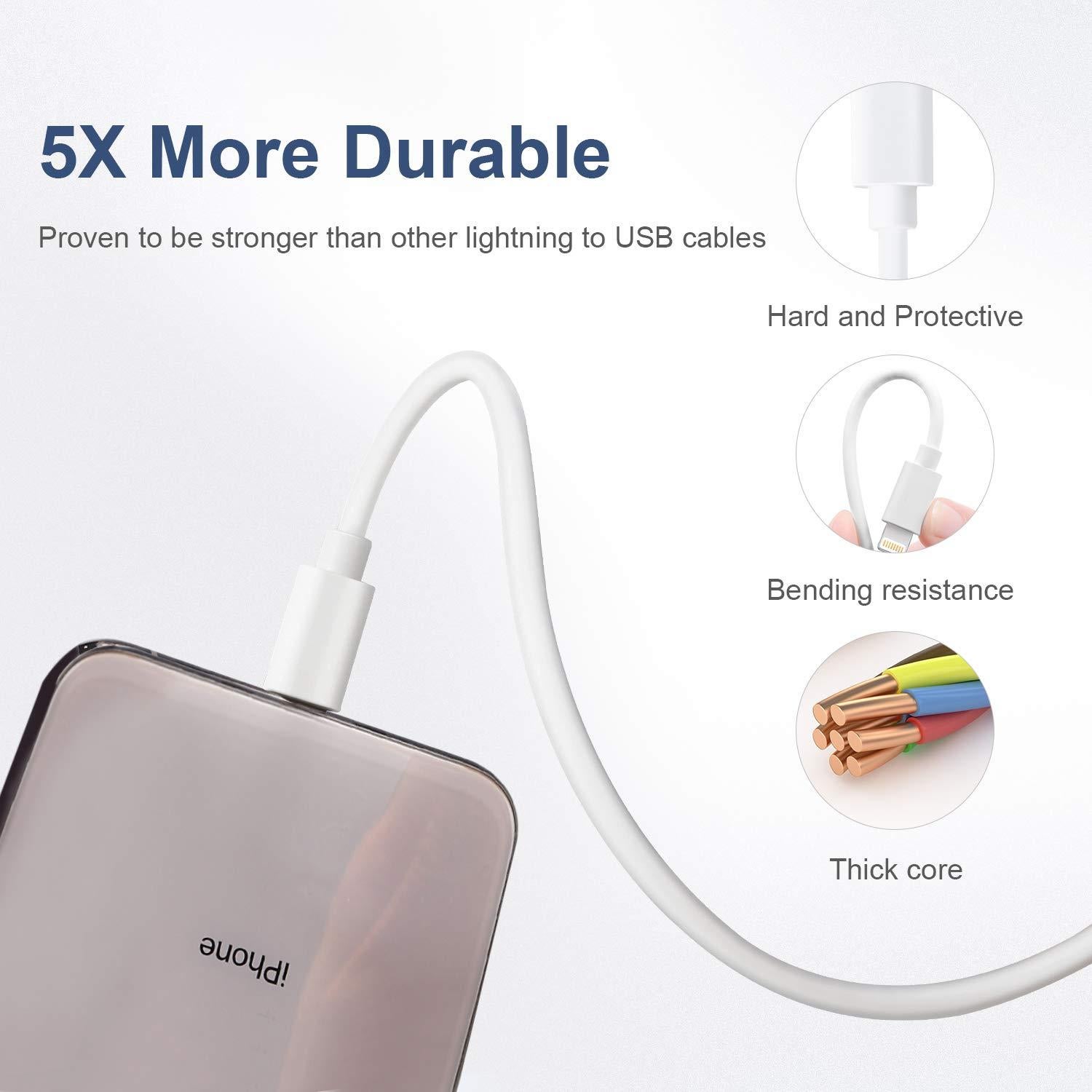 Cargador Lightning Sundix - Paquete de 6 Cables 0.91m para iPhone