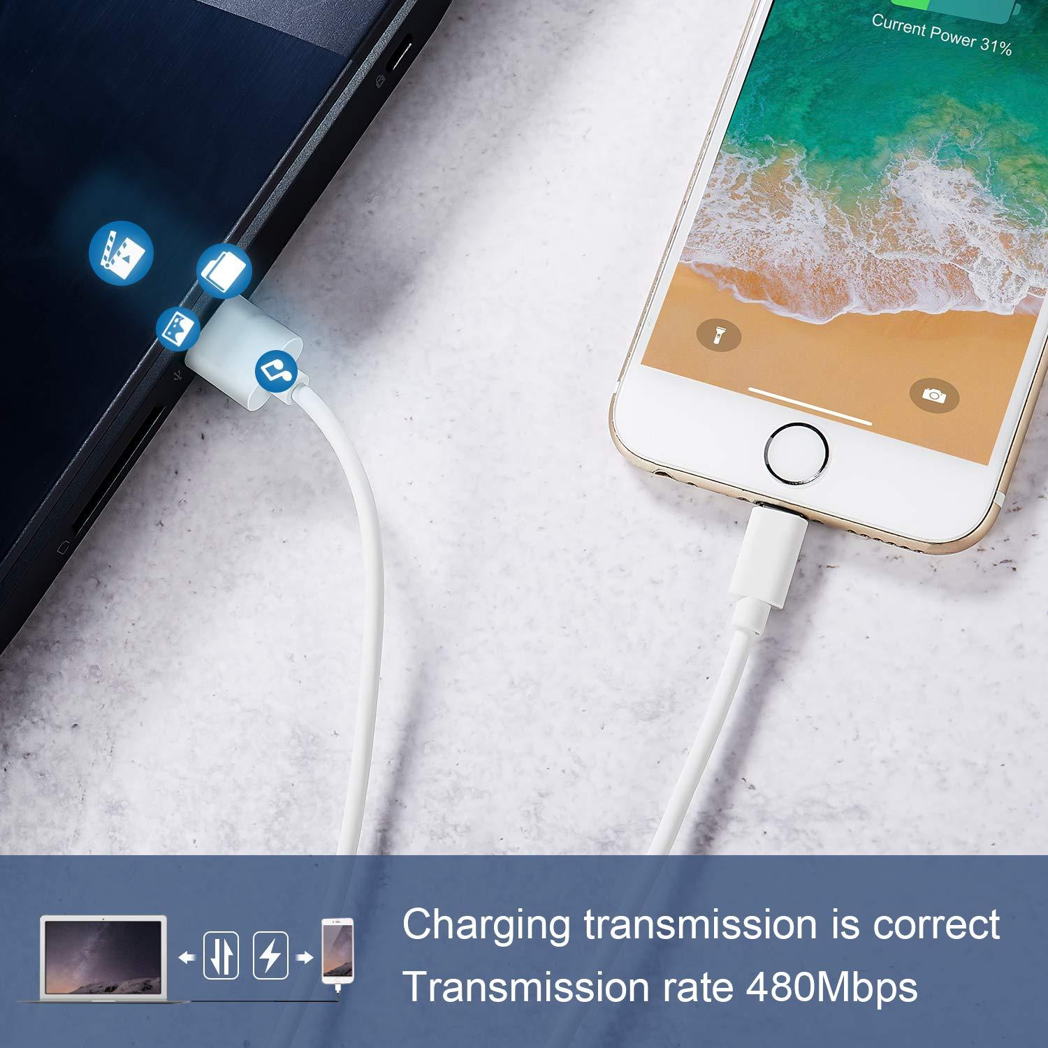 Cargador Lightning Sundix - Paquete de 6 Cables 0.91m para iPhone