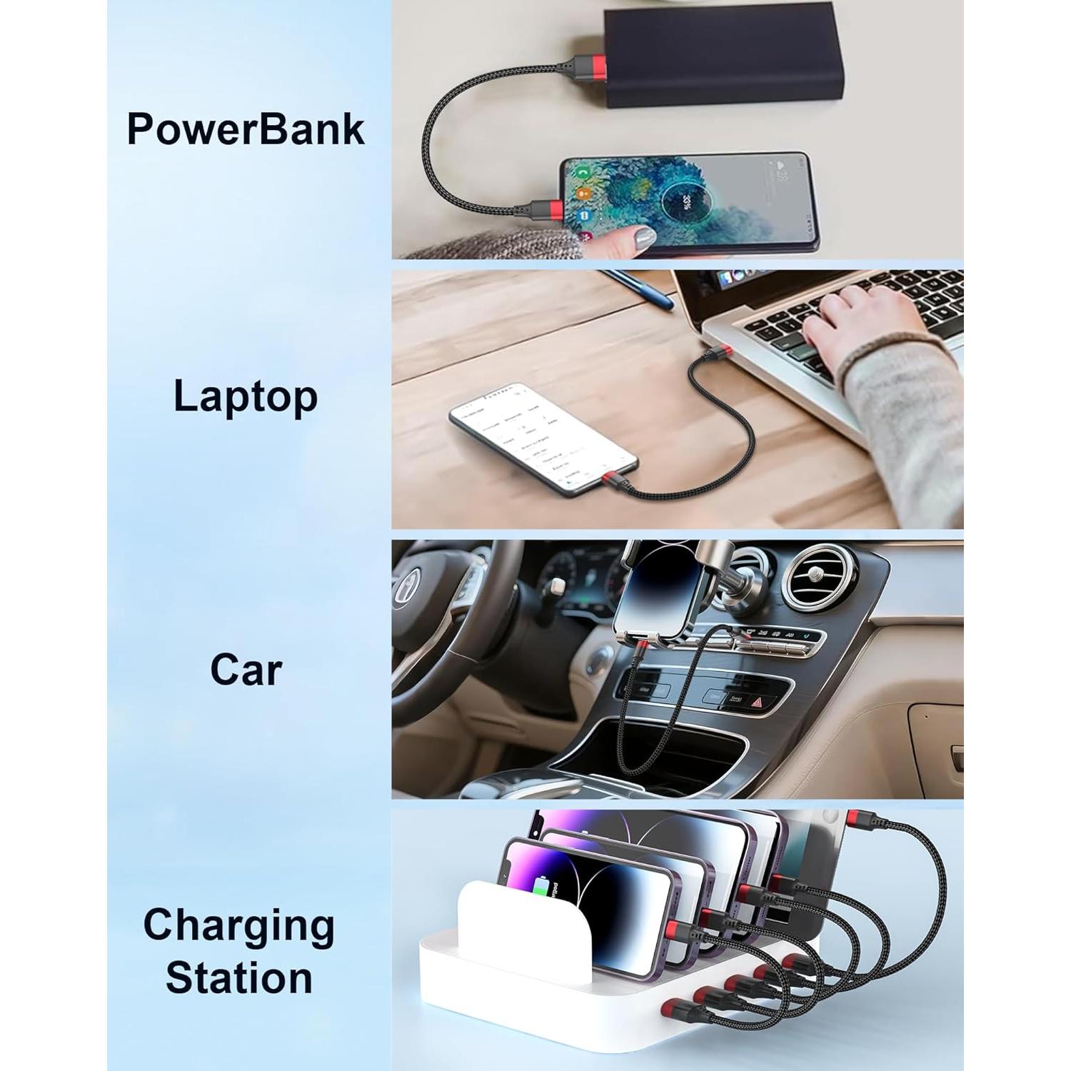 Cable de Carga Corto Bkduice Lightning 30.48 cm - Paquete de 2