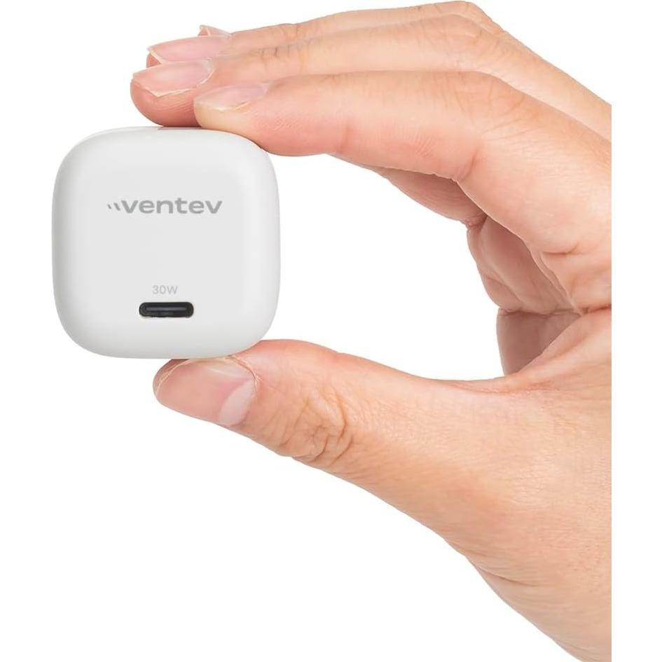 Cargador de pared USB C 30W Ventev + Cable 1m Blanco