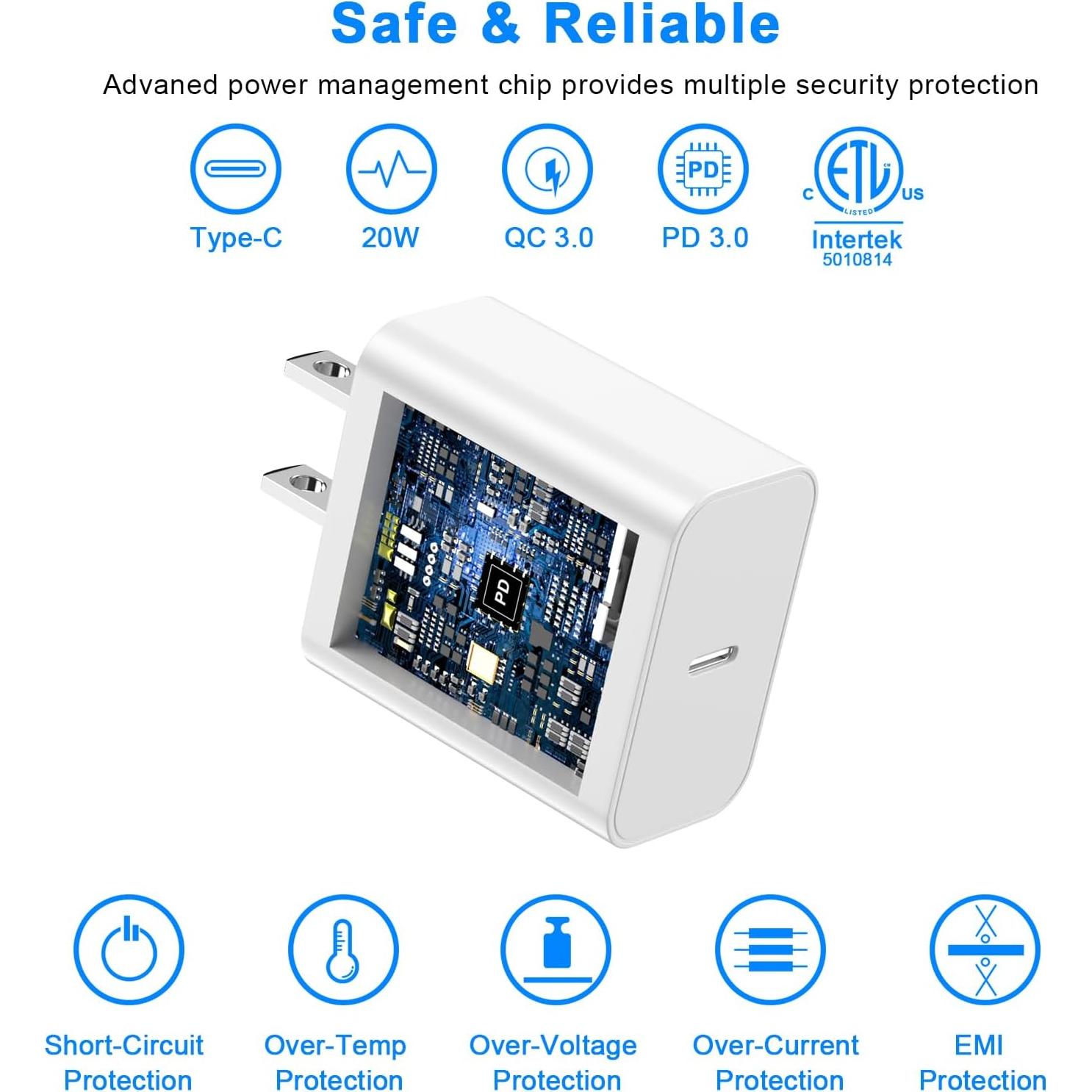 Cargador Rápido Matsusho 20W USB C + Cable 10FT para iPhone