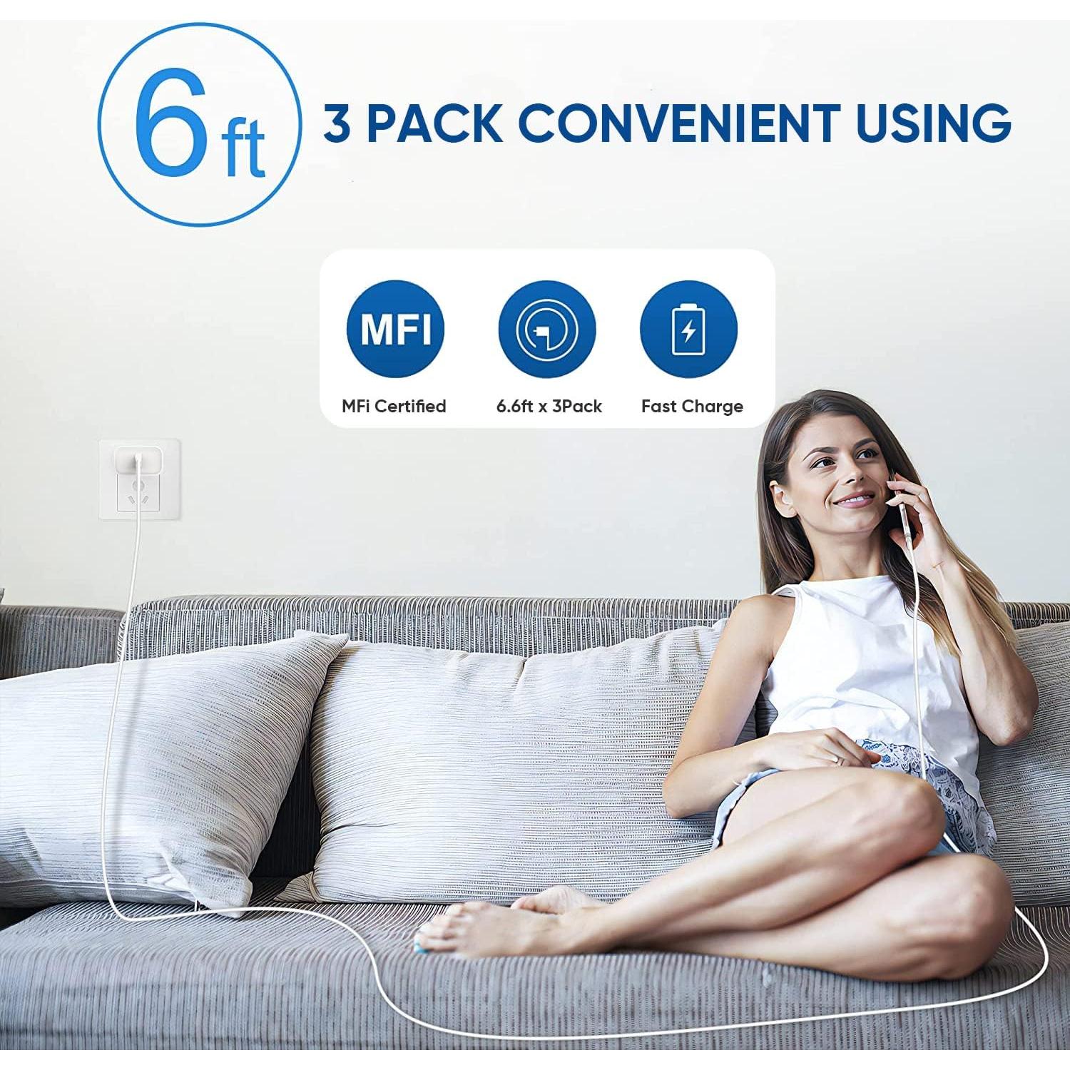 Paquete de 3 Cargadores Rápidos DelTucci 25W USB-C a Lightning