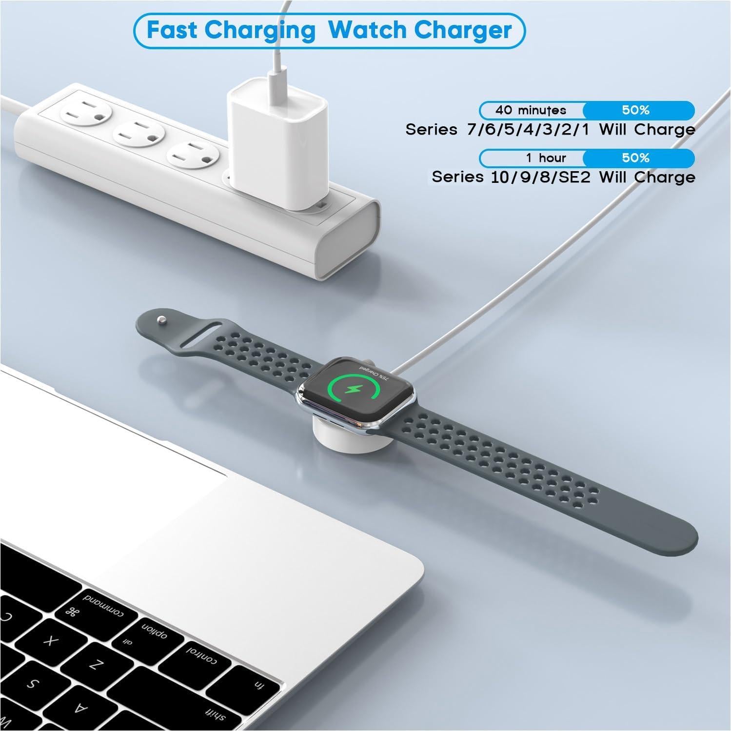 Cargador Rápido Inalámbrico USB C 2Pack para Apple Watch