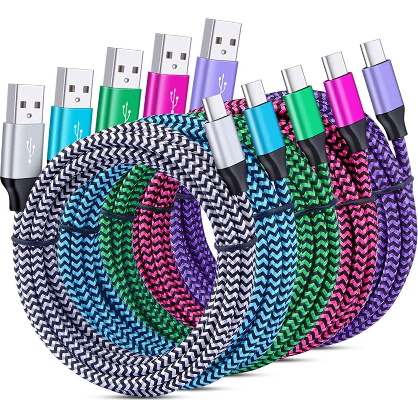 Cable USB Tipo C 5Pack 1.83m NINIBER Carga Rápida 2.4A