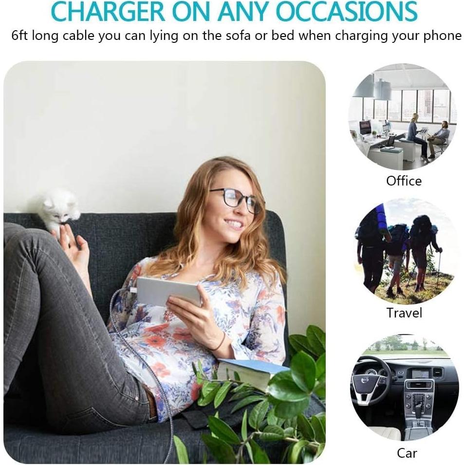 Cable USB Tipo C 5Pack 1.83m NINIBER Carga Rápida 2.4A